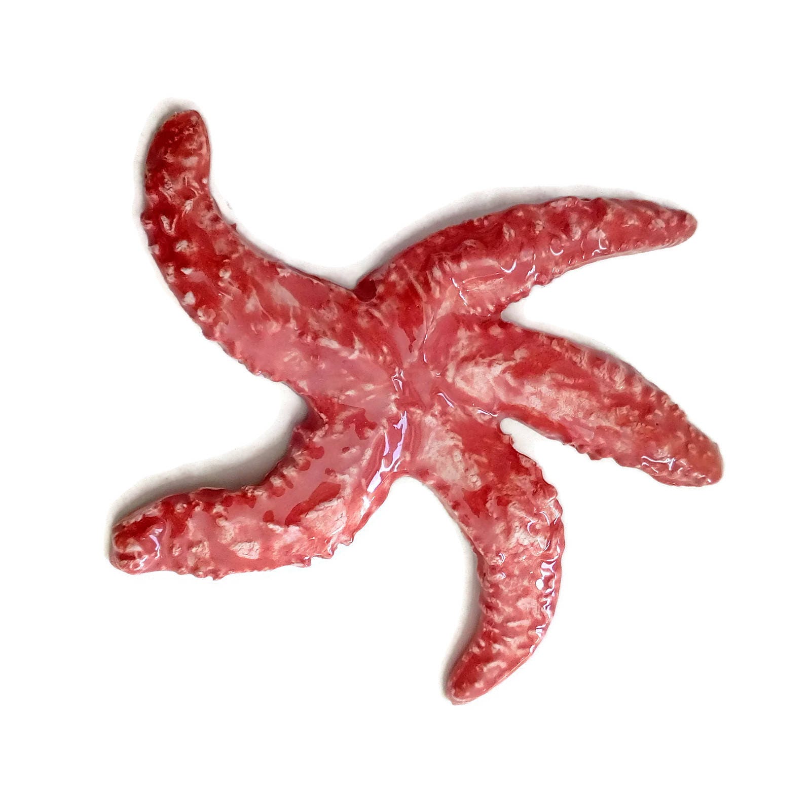 STARFISH ORNAMENT, CERAMIC Wall Hanging, Sea Star Tile, Set Of 2 Large Mediterranean Beach Ornaments - Ceramica Ana Rafael