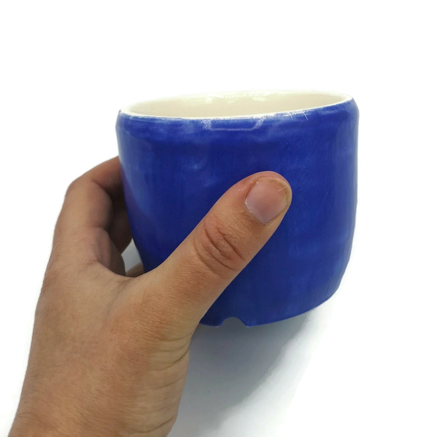 SMALL SUCCULENT POT, Ceramic Planter, Royal Blue Ceramic Cute Vase, House Warming Gifts, Mom Birthday Gift From Daughter - Ceramica Ana Rafael