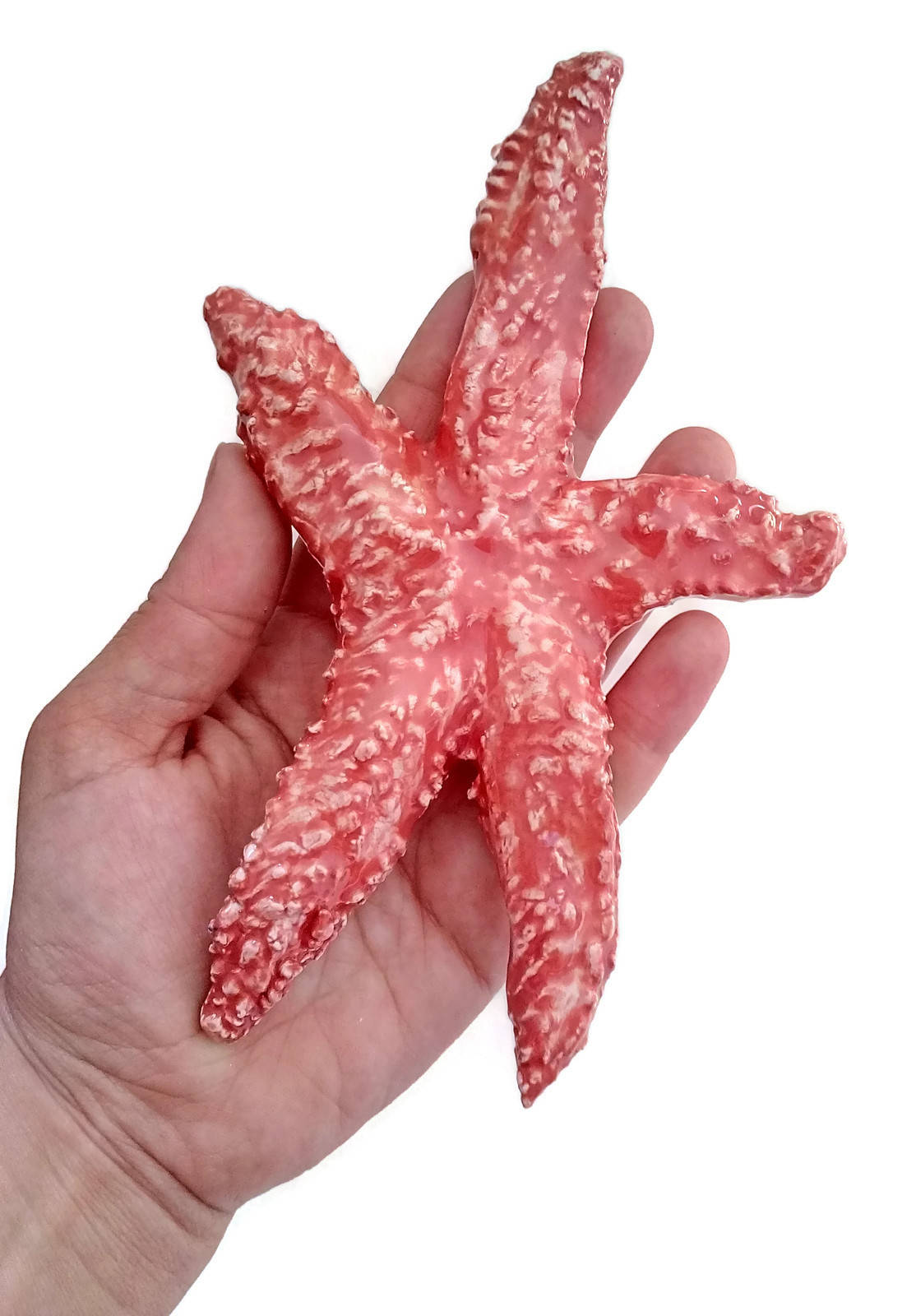 STARFISH ORNAMENT, CERAMIC Wall Hanging, Sea Star Tile, Set Of 2 Large Mediterranean Beach Ornaments - Ceramica Ana Rafael