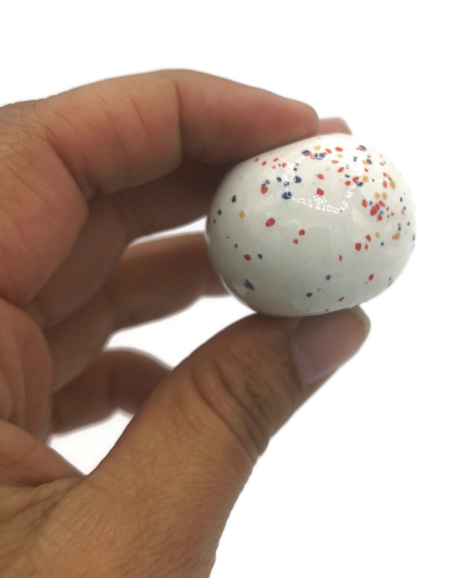 confetti beads for jewelry making supplies, large hole ceramic beads for macrame, unique bubblegum beads - Ceramica Ana Rafael