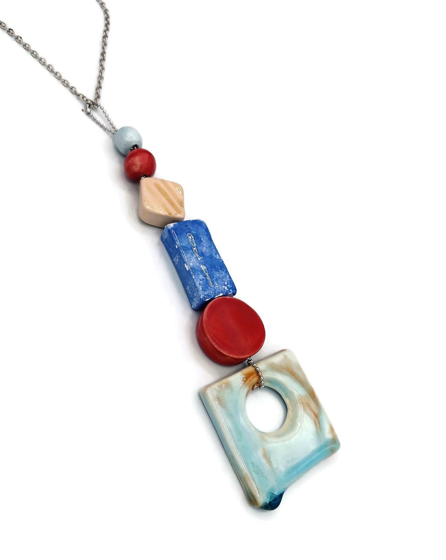 Trendy Statement Necklace Pendant For Women, Aesthetic Birthday Gift For Her, Everyday Necklace, Handmade Ceramic Jewelry Gifts For Her - Ceramica Ana Rafael