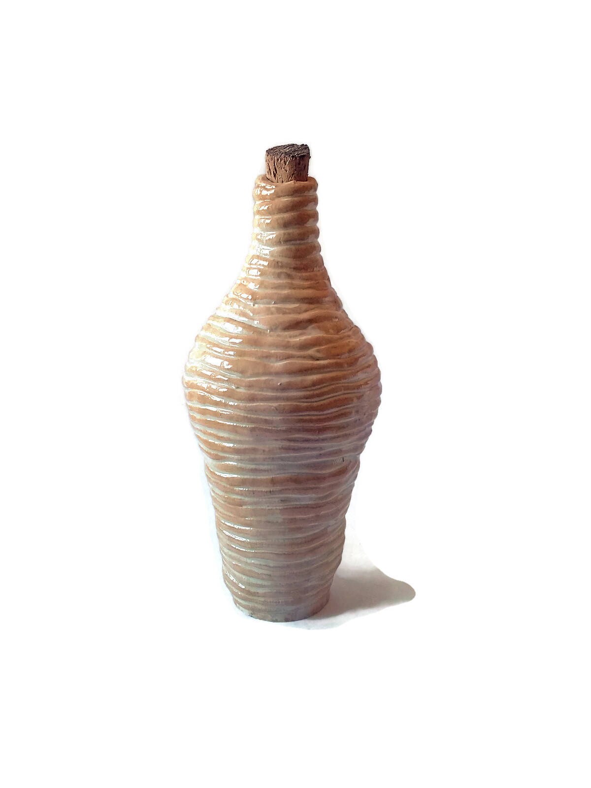 Decorative Bottle With Cork, Best Gifts For Him, Ceramic Vase Farmhouse Decor, Best Sellers Dad Birthday Gift, Rustic Home Decor Ceramic Jar - Ceramica Ana Rafael