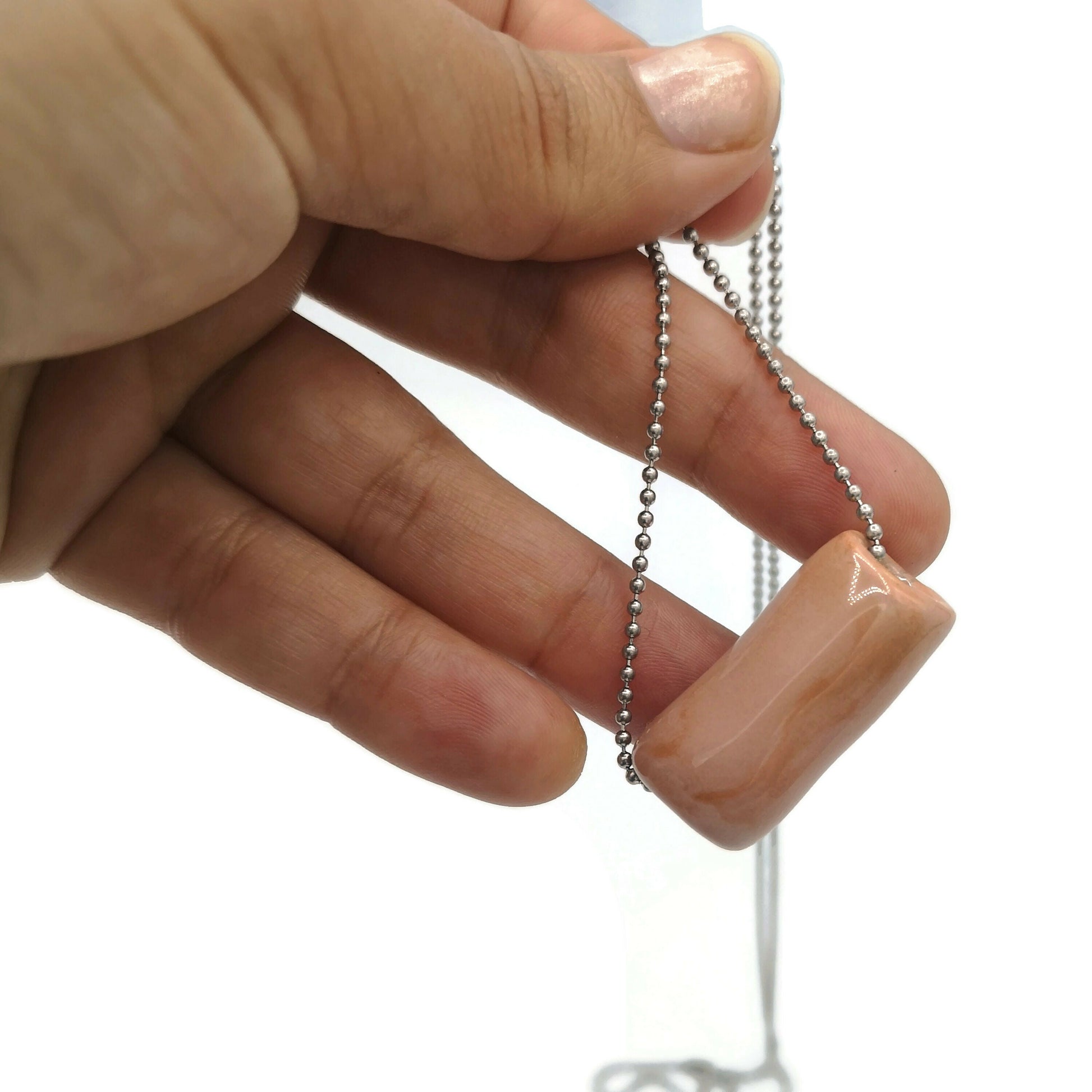 Pink Bead Dainty Necklace For Women, Cute Necklace For Mom, Aesthetic Gift For Her, Simple Necklace, Everyday Necklace - Ceramica Ana Rafael