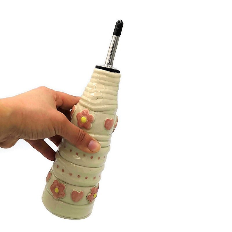 OLIVE OIL DISPENSER, Cooking Gift, Stoneware Olive Oil Cruet, Handmade Pottery Decorative Bottles, Mothers Day Gift From Daughter - Ceramica Ana Rafael