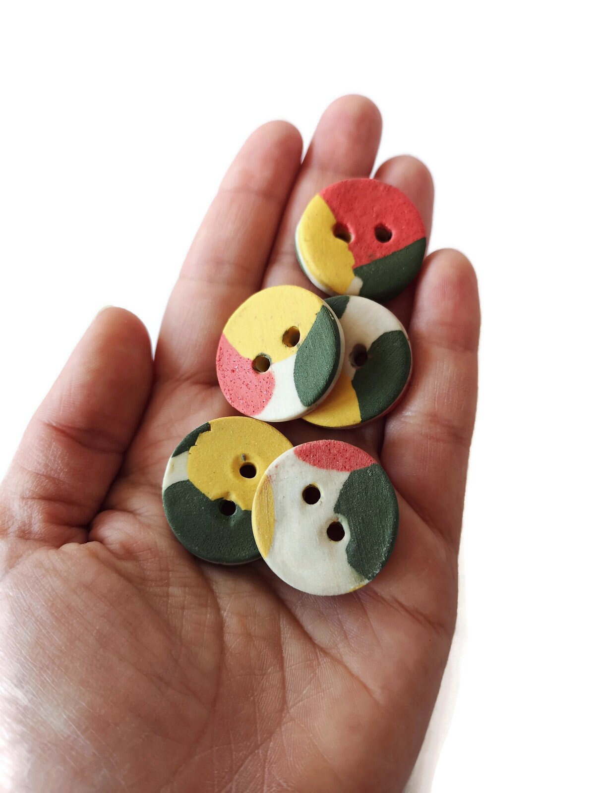 6 Pcs Handmade Ceramic Sewing Buttons, Coat Buttons Strange And Unusual, Jewelry Making Buttons Cute Best Sellers Sewing Supplies And Notion - Ceramica Ana Rafael
