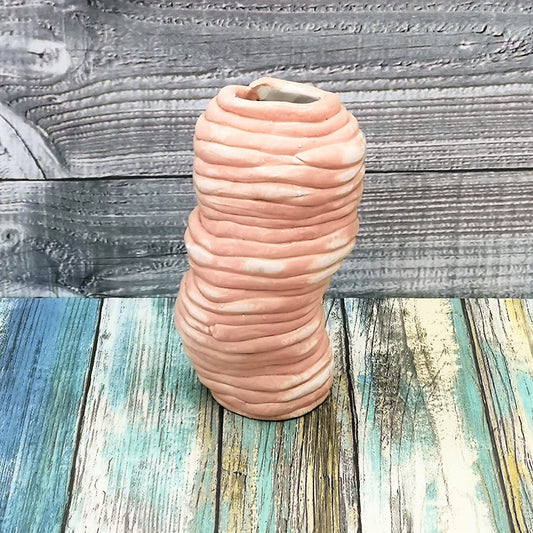 Sculptural Pink Ceramic Vase, Custom Birthday Gift, Step Mom Gift Sister In Law Gift, 9th Anniversary Gift For Wife - Ceramica Ana Rafael