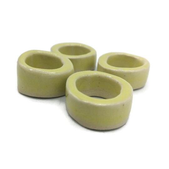 4Pc Large Hole Tube Beads, Macrame Ceramic Beads Decorative Big Dread Beads for Men - Ceramica Ana Rafael