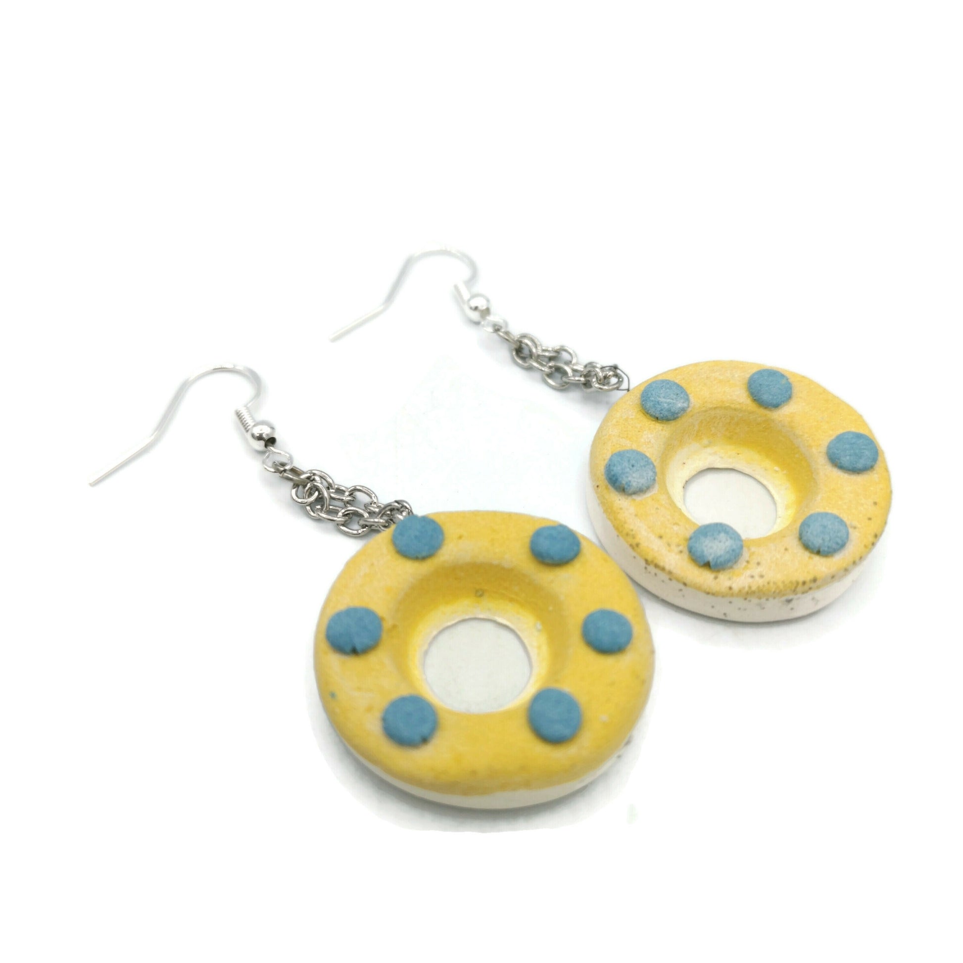 GEOMETRIC EARRINGS, DESIGNER Dangle Earrings For Her, Mom Birthday Gift From Daughter, Ceramic Dangle Earrings - Ceramica Ana Rafael