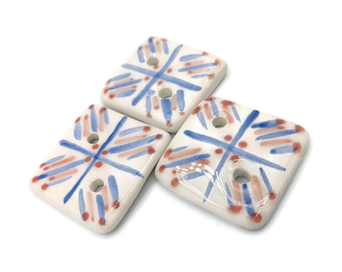 NOVELTY BUTTONS, Handmade Ceramic Sewing Button Lot, Set Of 3 Craft Buttons For Sewing, Fancy Jacket Buttons - Ceramica Ana Rafael