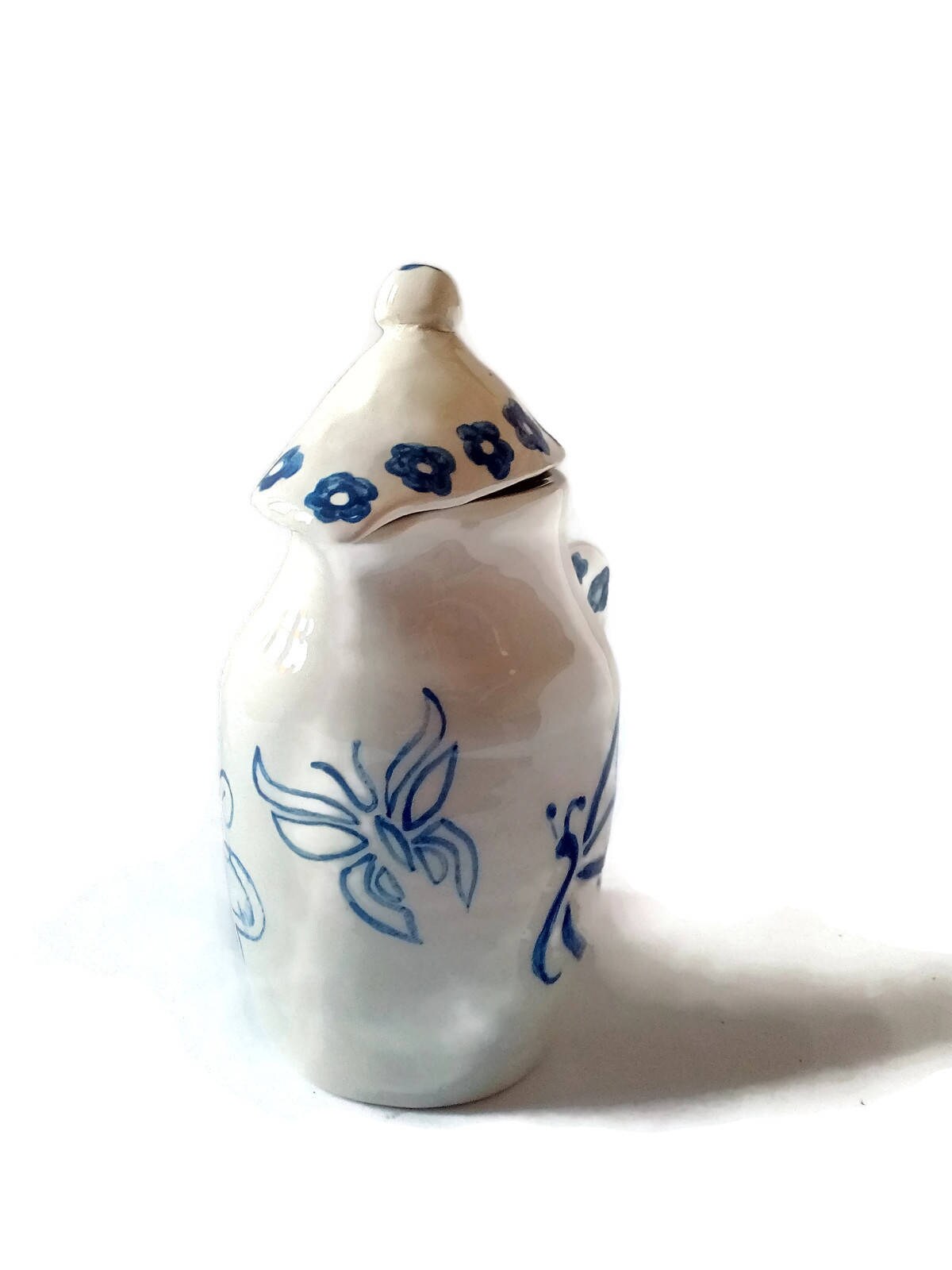 Hand Painted Pitcher With Lid, Butterfly Painting Mothers Day Gift For Grandma, Best Sellers Handmade Ceramic Vase Mom Birthday Gift - Ceramica Ana Rafael