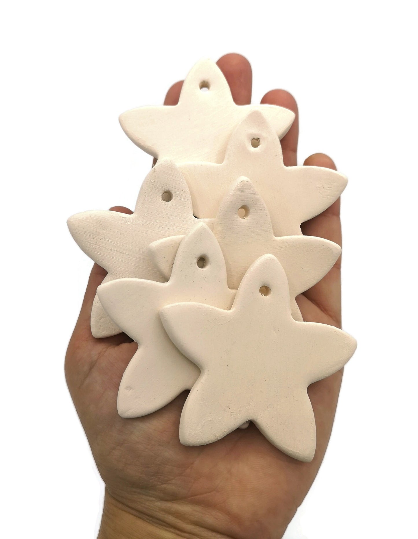 4/6/8/10/12Pc 70/60/45/35/25 Handmade Ceramic Bisque Blank Star Ready To Paint, Reusable Gift Tag, Christmas Gift Labels, Unpainted Ornament - Ceramica Ana Rafael