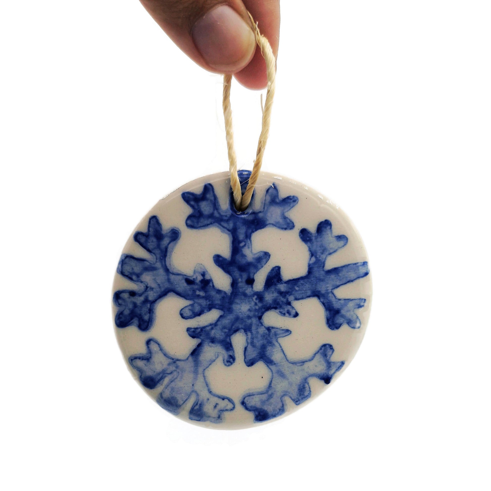 ceramic snowflake ornament, Christmas Presents, mom christmas gift, clay wall hanging, hostess gifts for friend, Clearance Items - Ceramica Ana Rafael