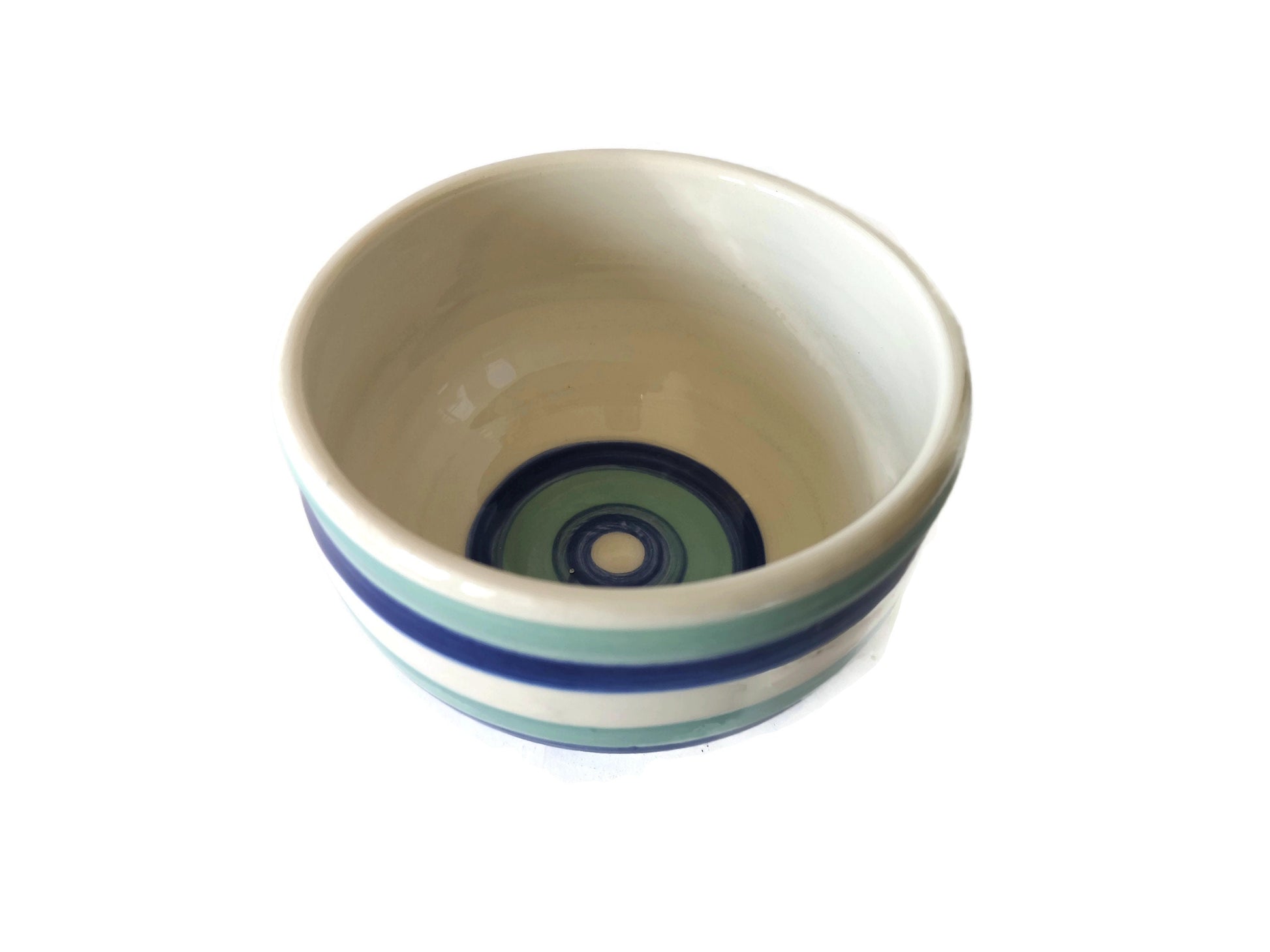 Hand Painted Turquoise Blue Striped Bowl, housewarming gift first home for her, Mom Birthday Gifts From Daughter, Best Sellers Pasta Bowls - Ceramica Ana Rafael