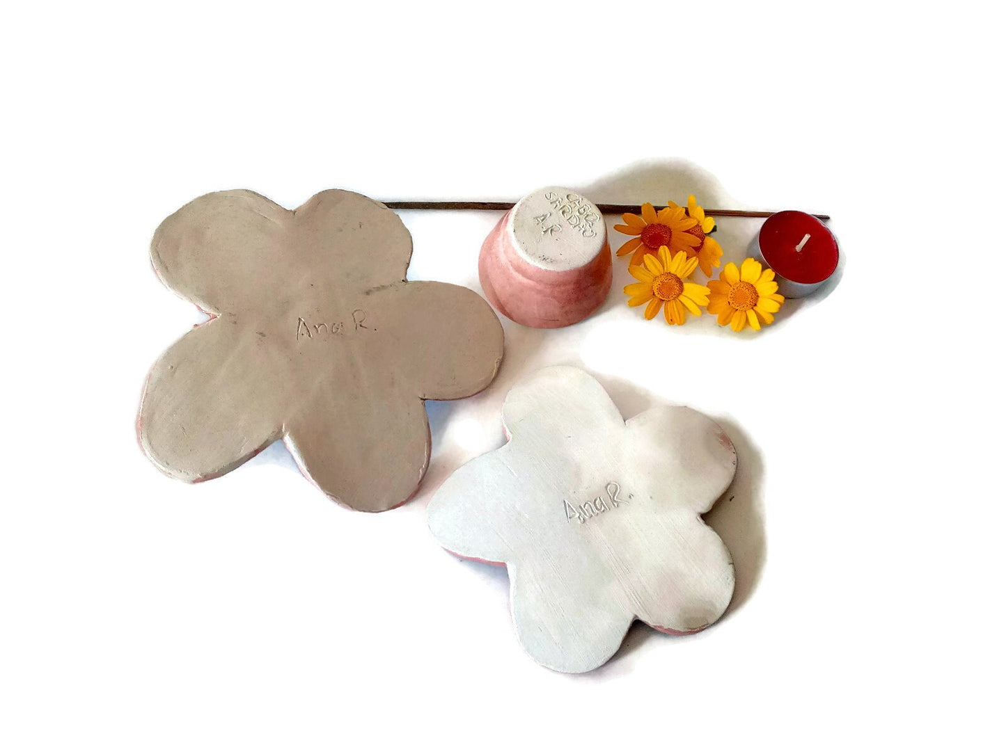 Cute Incense Holder, Handmade Ceramic Bowl Set 3Pcs, Tea Light Holder, Mothers Day Gift For Grandma, Plant Mom Birthday Gift From daughter, - Ceramica Ana Rafael