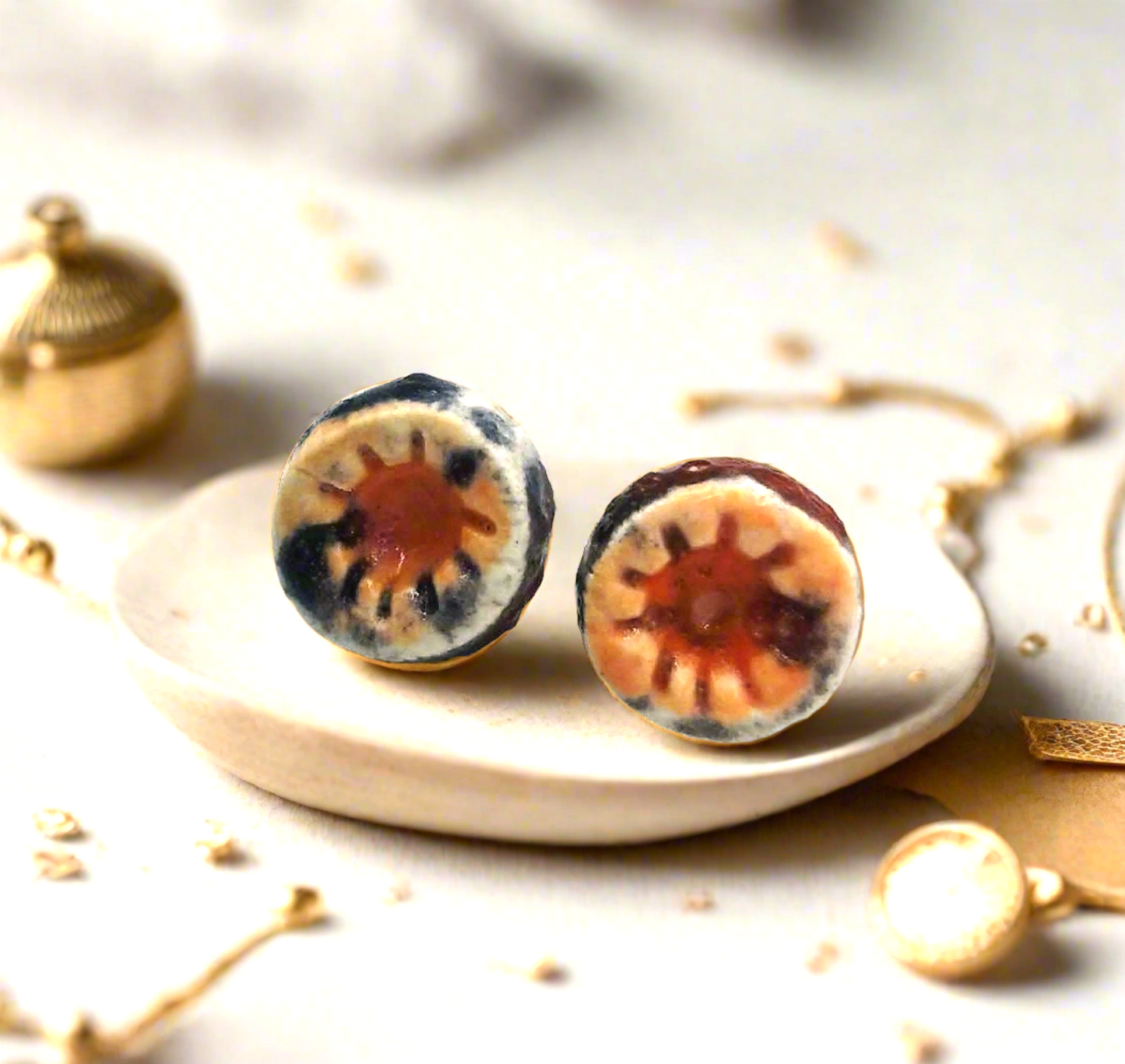 Clay Stud Earrings Unique, Dainty Earrings Best Gifts For Her, Novelty Funky Earrings, Aesthetic Minimalist Earrings Stocking Stuffers