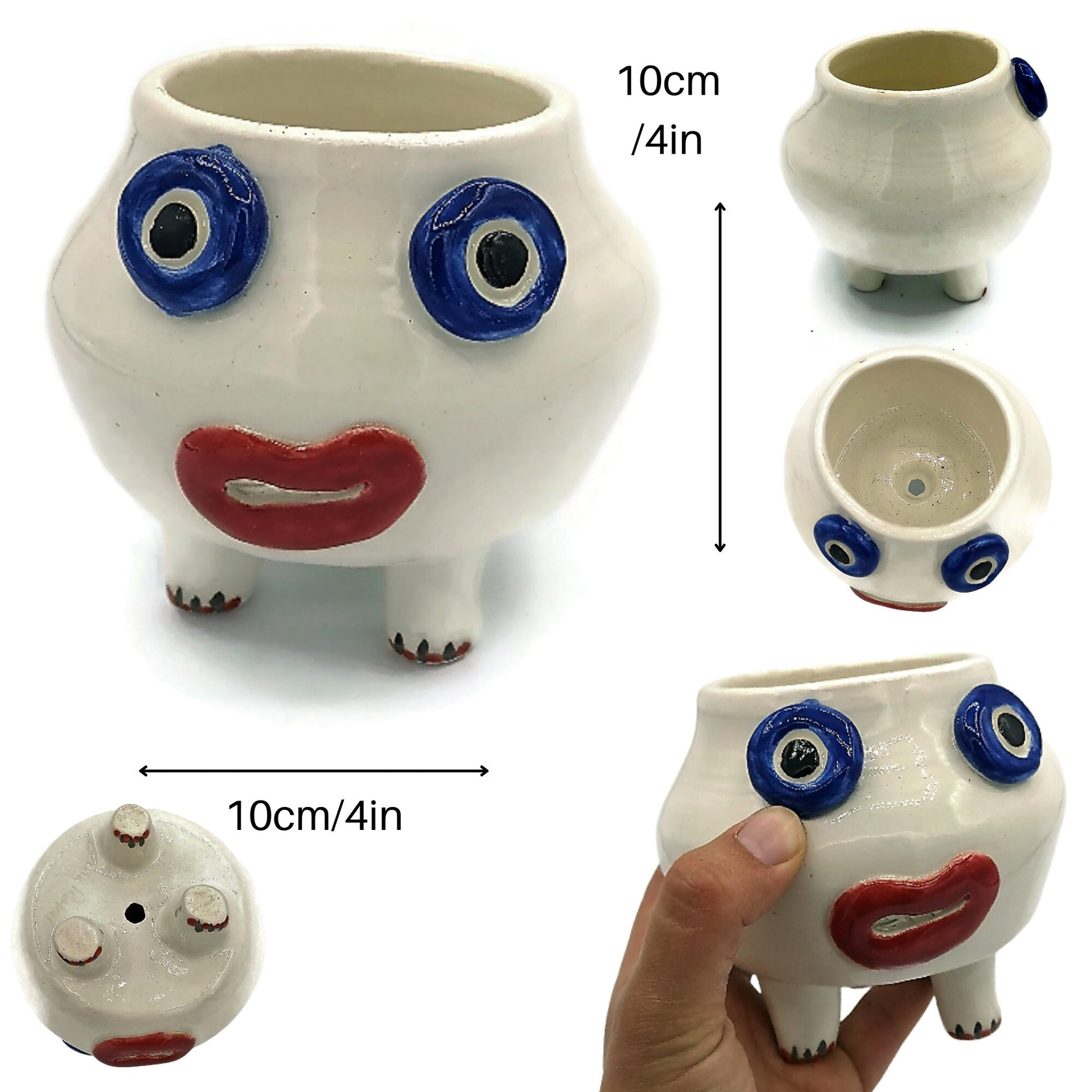 FACE PLANTER POT, Cute Planter, Modern Unique Hanging Head Planter, Indoor Ceramic Vase Planter House Warming Gifts, Funny Plant Holder - Ceramica Ana Rafael