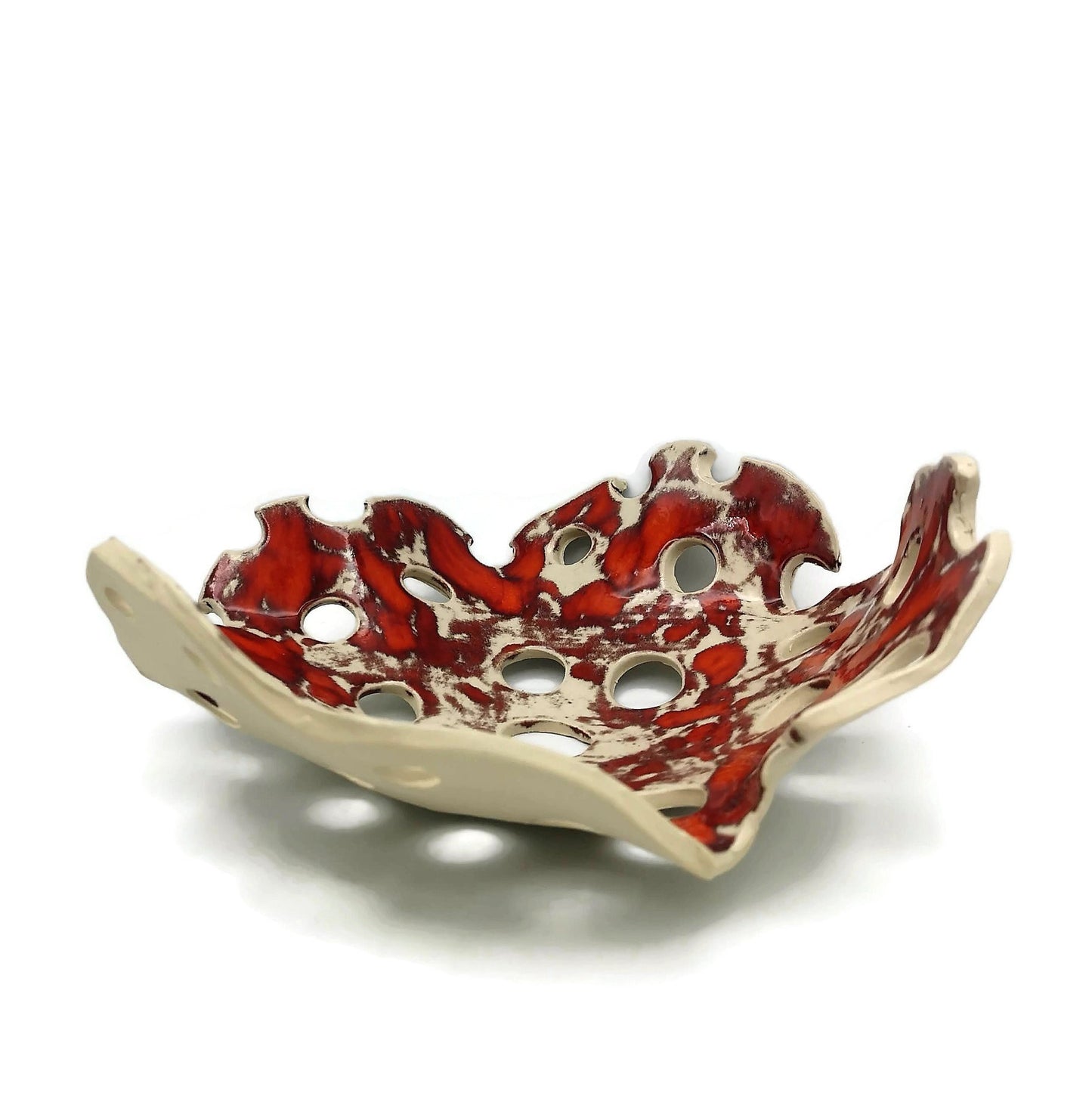 Handmade Ceramic Decorative Bowl, Centerpiece Bowl, Large Fruit Bowl With Holes Decor - Ceramica Ana Rafael