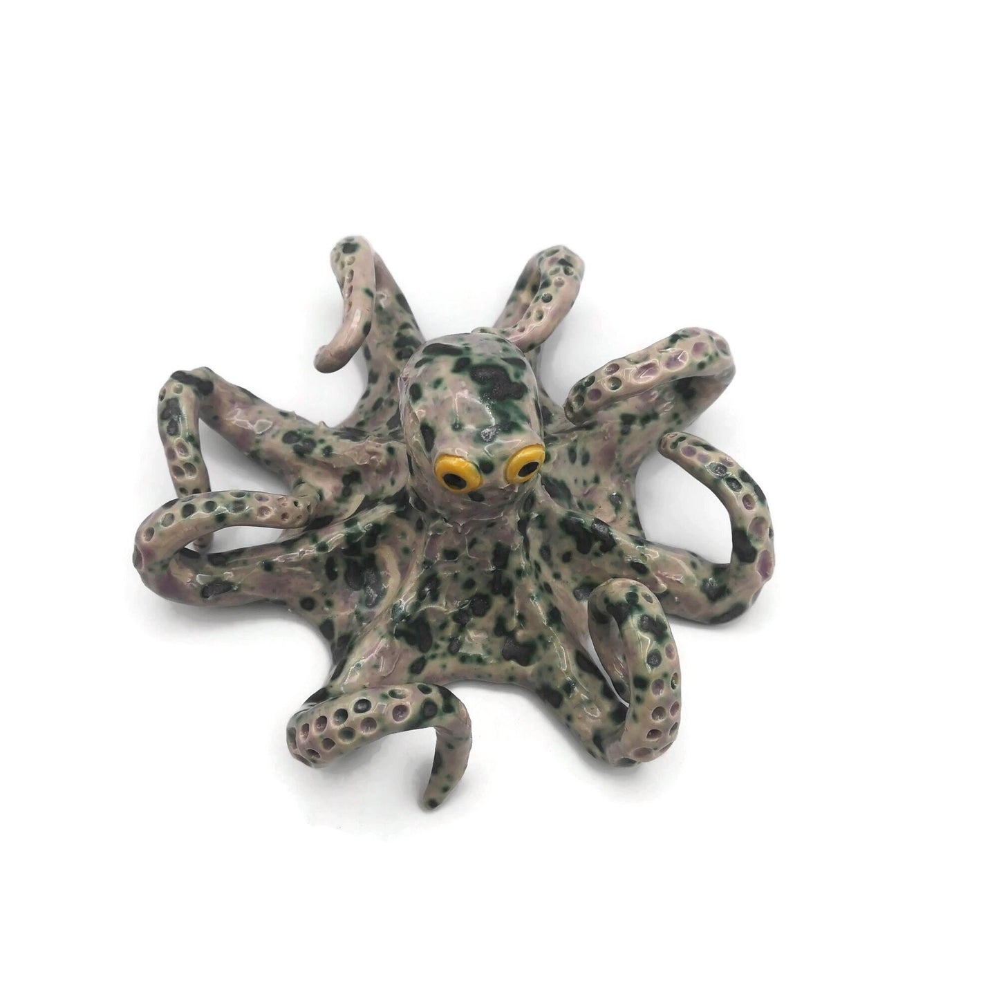 Modern Handmade Ceramic Octopus Sculpture, Pale Pink Octopus Coastal Art, Contemporary Wedding Gift For Couple, Decorative Table Sculpture - Ceramica Ana Rafael