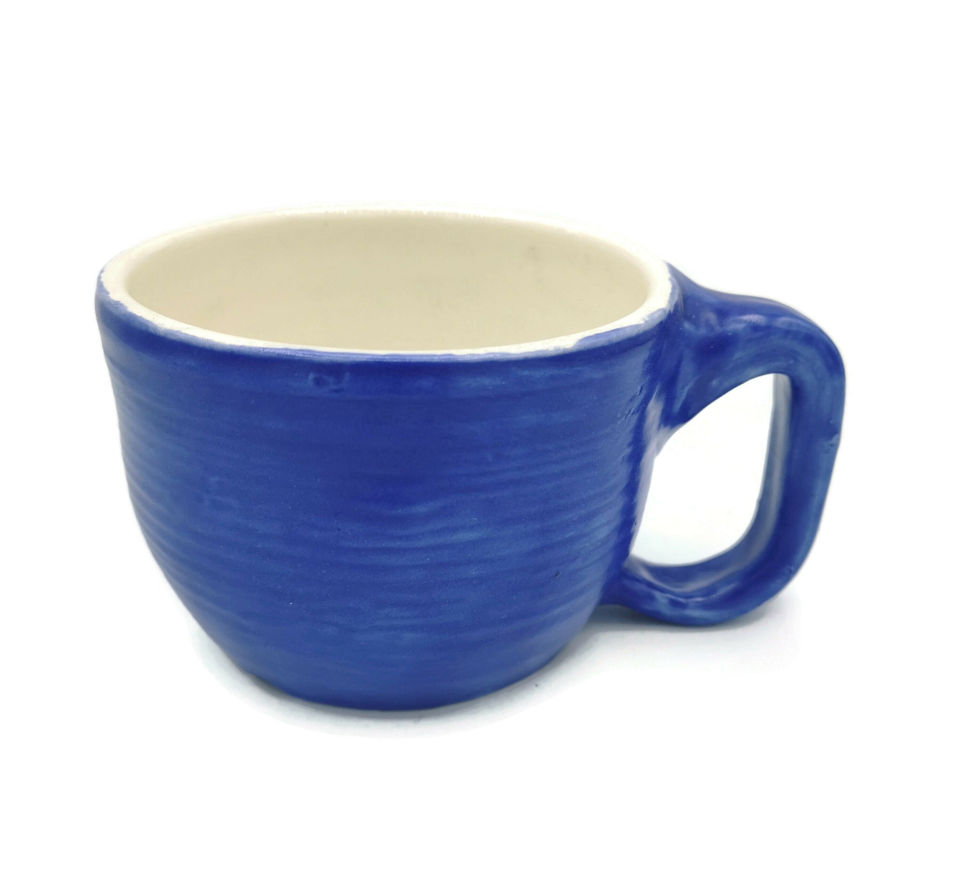 240ml/8oz Royal Blue Handmade Ceramic Mug For Him, Large Coffee Mug, Pottery Mug - Ceramica Ana Rafael