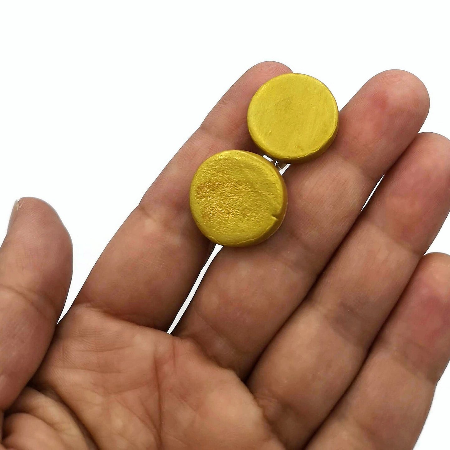 Handmade Ceramic Gold Cufflinks For Men, Porcelain 9th Anniversary Gift For Husband, Dad Fathers Day Gift Idea, Best Birthday Gifts For Him - Ceramica Ana Rafael