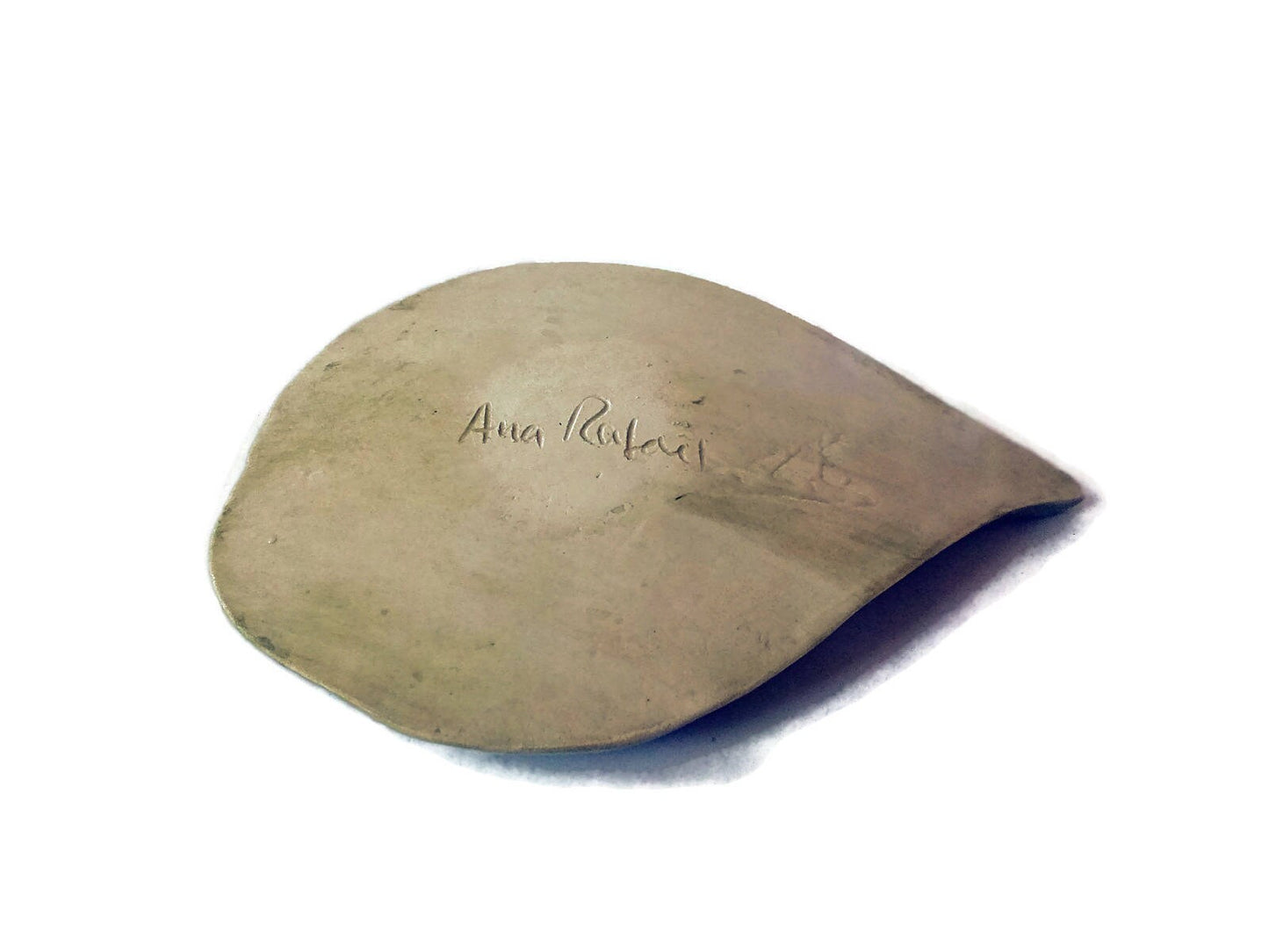 Handmade Ceramic Green Pressed Leaf Plate, Wedding Ring Holder Dish, Plant Mom Gift For Her, Soap Dish For Women - Ceramica Ana Rafael