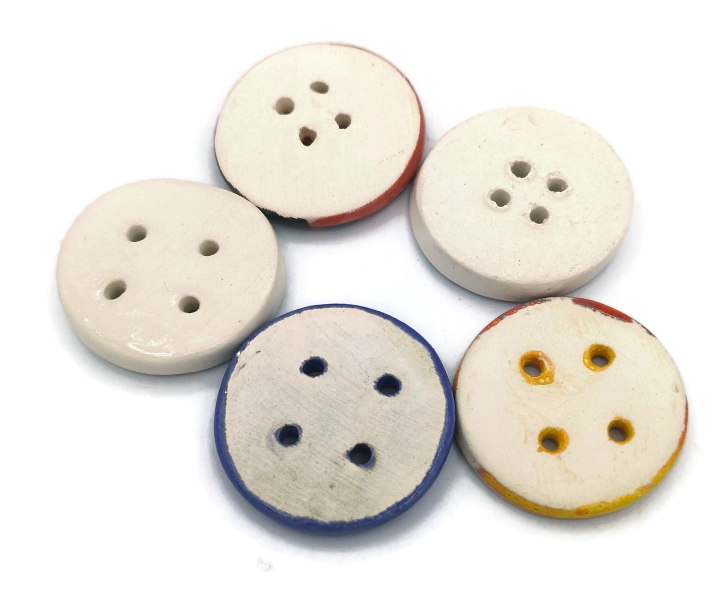 Sewing Buttons, Set Of 5 40mm Novelty Buttons For Crafts, Custom Buttons, Handmade Ceramics Sewing Notions - Ceramica Ana Rafael