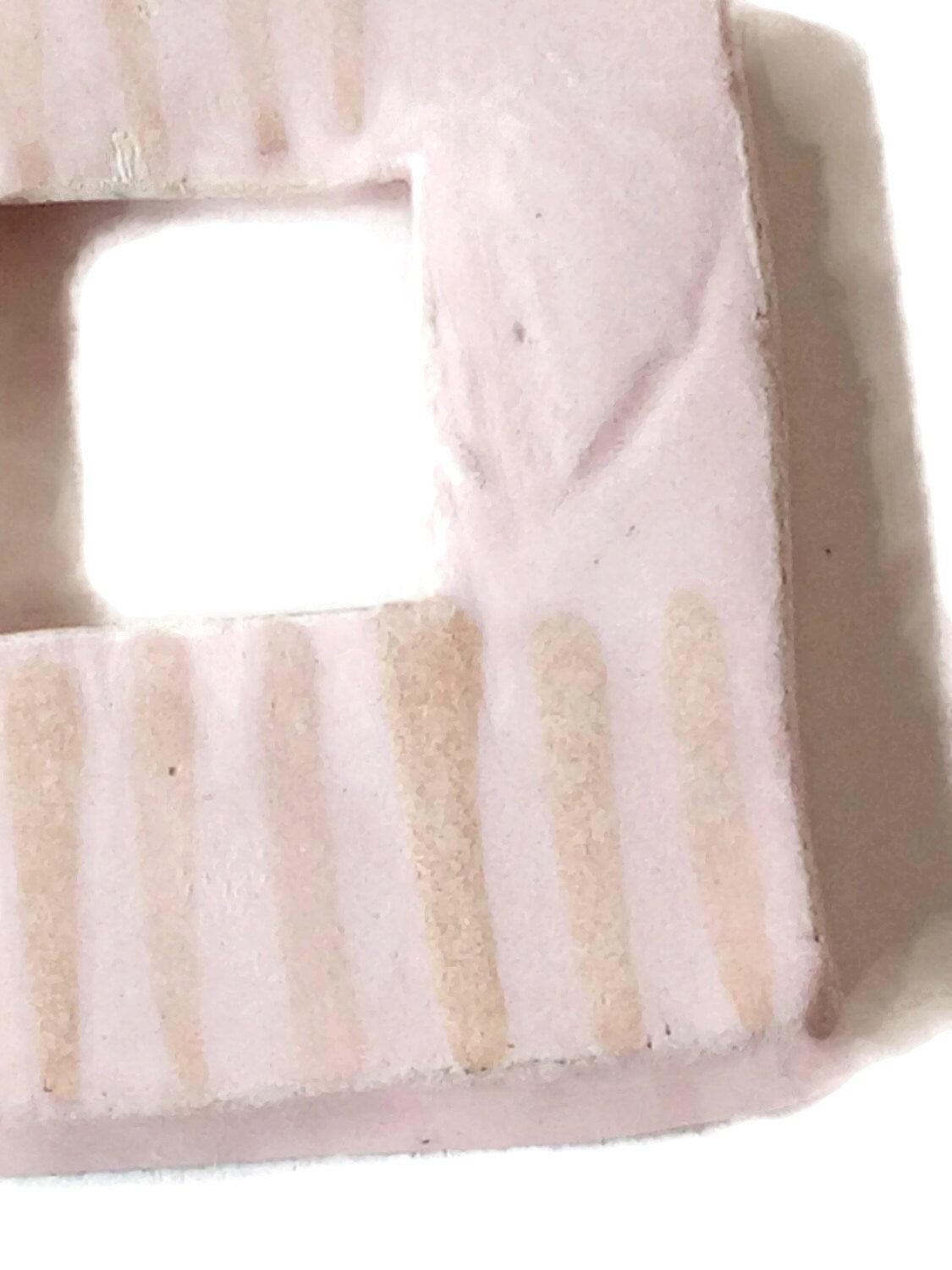 1Pc 50mm Extra Large Square Ceramic Necklace Pendant For Jewelry Making, Handmade Beige Clay Charms, Unique Statement Jewelry Components - Ceramica Ana Rafael