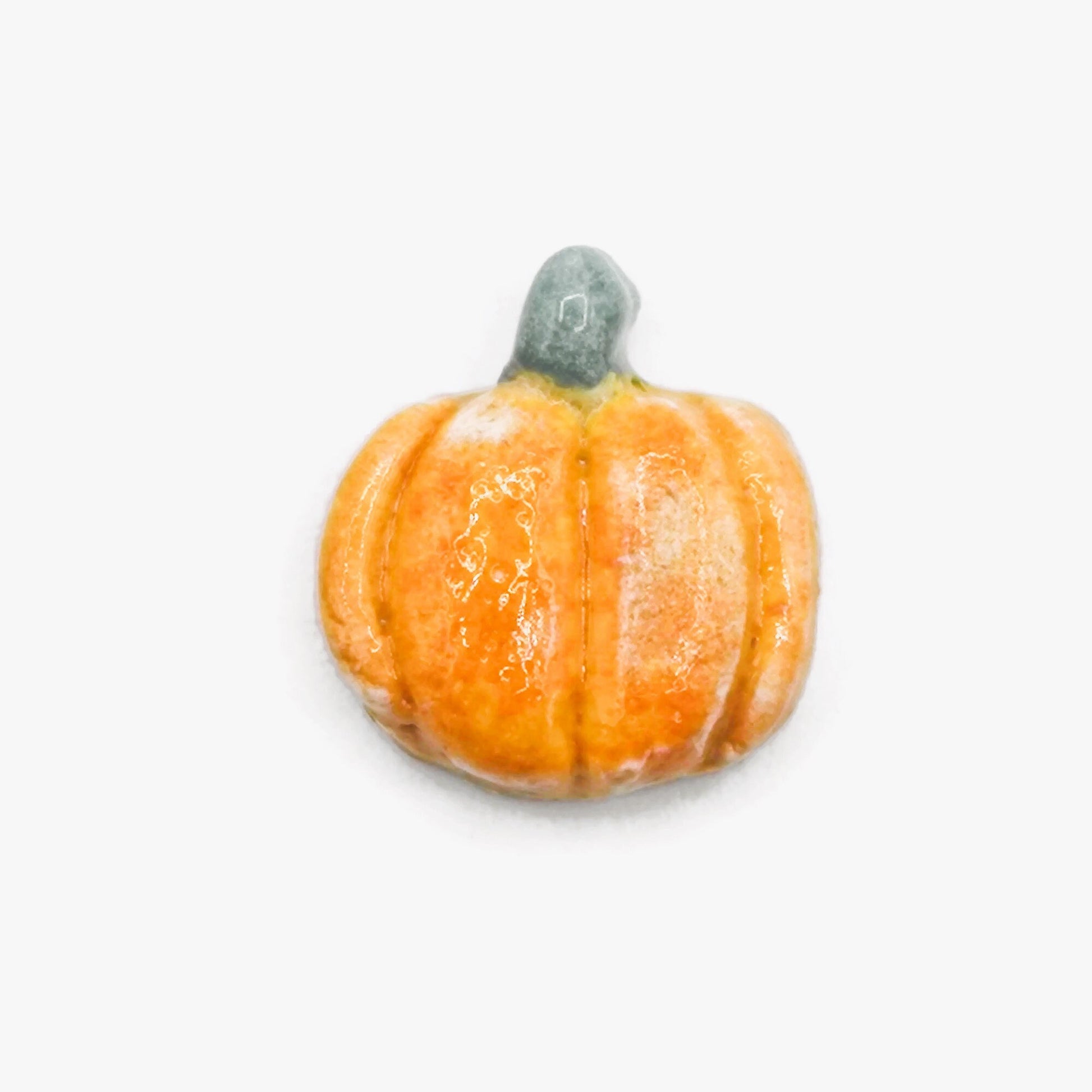 Handmade Ceramic Pumpkin Stud Earrings For Women- Orange Cute Halloween Jewelry Gift For Girls - Ceramica Ana Rafael