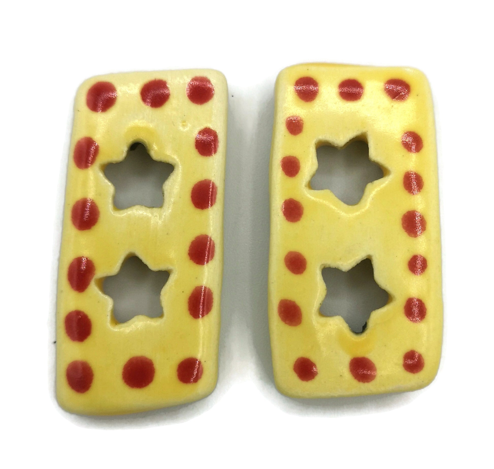 Coat Buttons Large, 2 Pcs Antique Look Sewing Supplies And Notions, Handmade Ceramic Beads Best Gifts For Her - Ceramica Ana Rafael