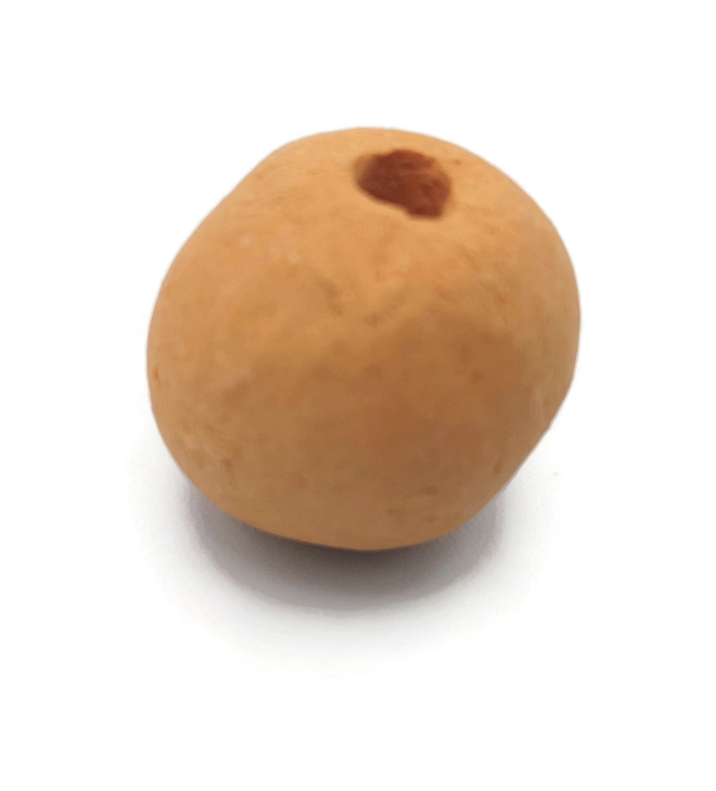 1Pc Large Hole Beads, Oversized Ceramic Bead 4mm Hole, Round Shape Matt Orange Pottery Macrame Beads, Best Sellers Handmade Jewelry Supplies - Ceramica Ana Rafael