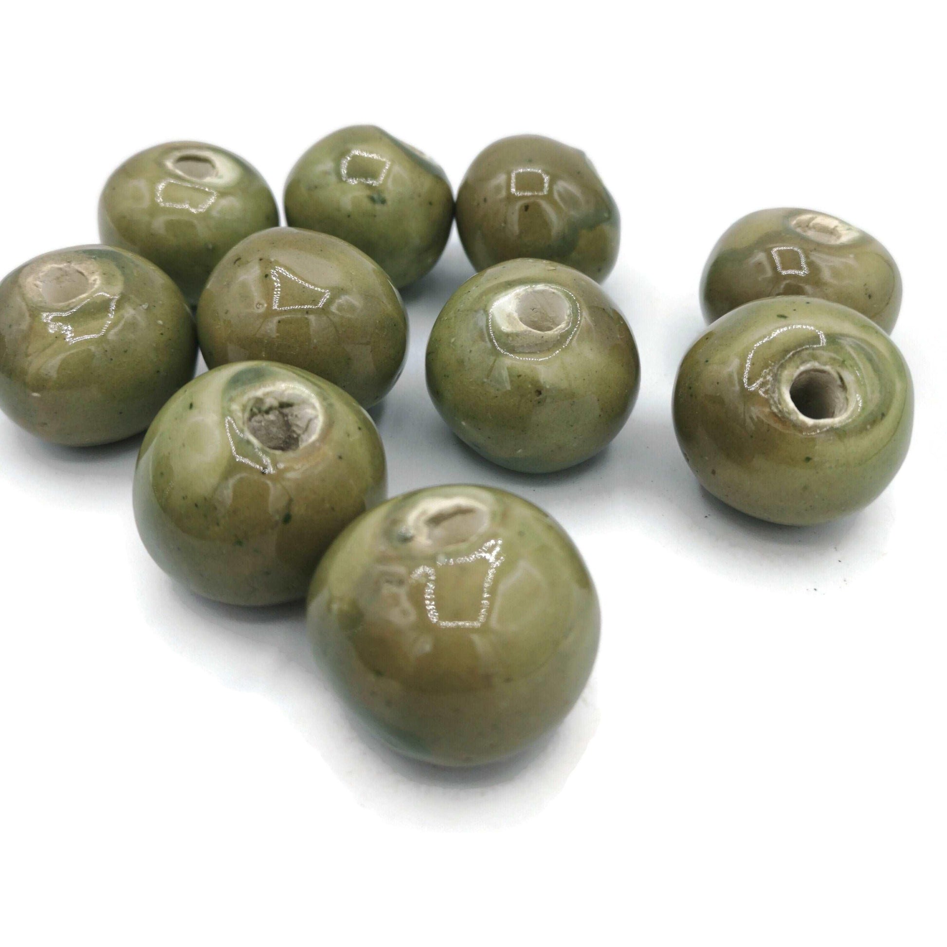 1Pc Blue Handmade Ceramic Macrame Bead Large Hole, Unique Clay Beads For jewelry Making Supplies, Extra Large Focal Point Beads For Crafts