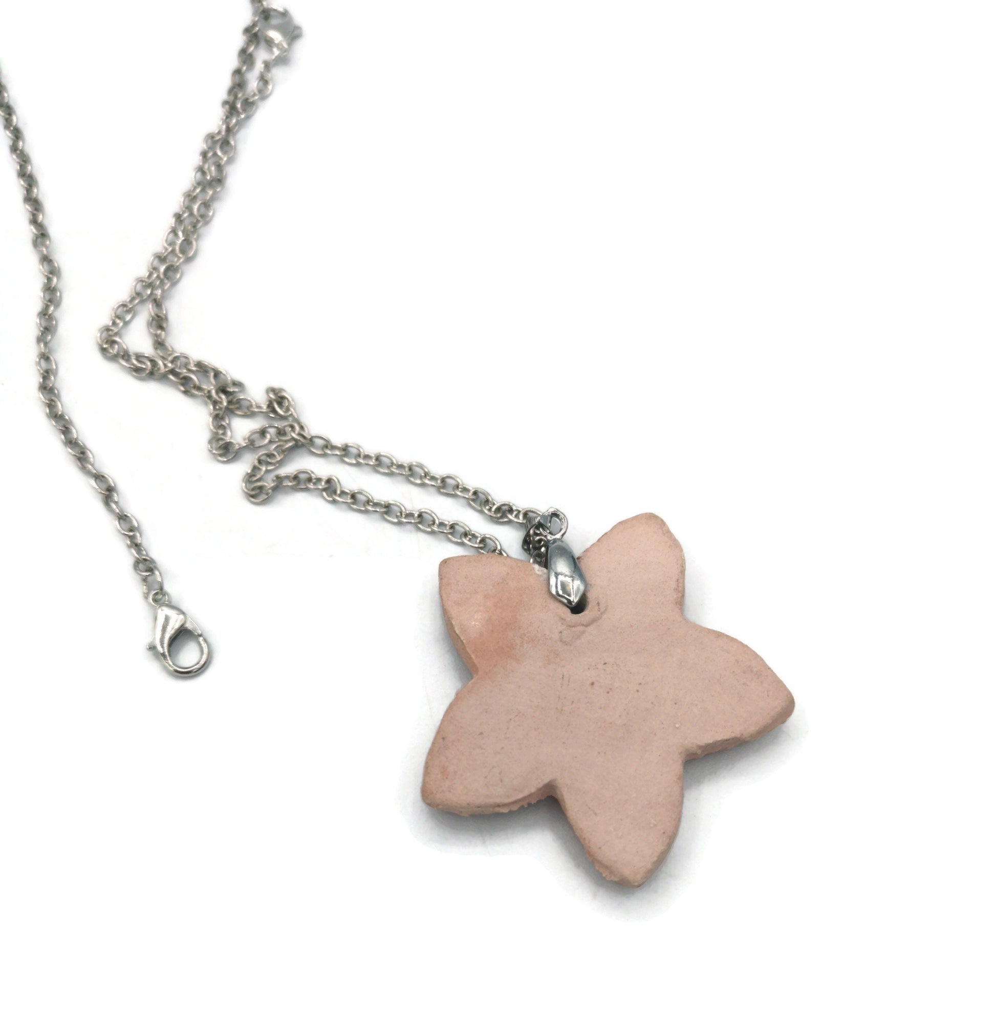 Flower Pendant Necklace, Cute Mothers Day Gift Statement Chocker Necklace, Kawaii Jewelry Best Gift For Her, Mom Birthday Gift From Daughter - Ceramica Ana Rafael