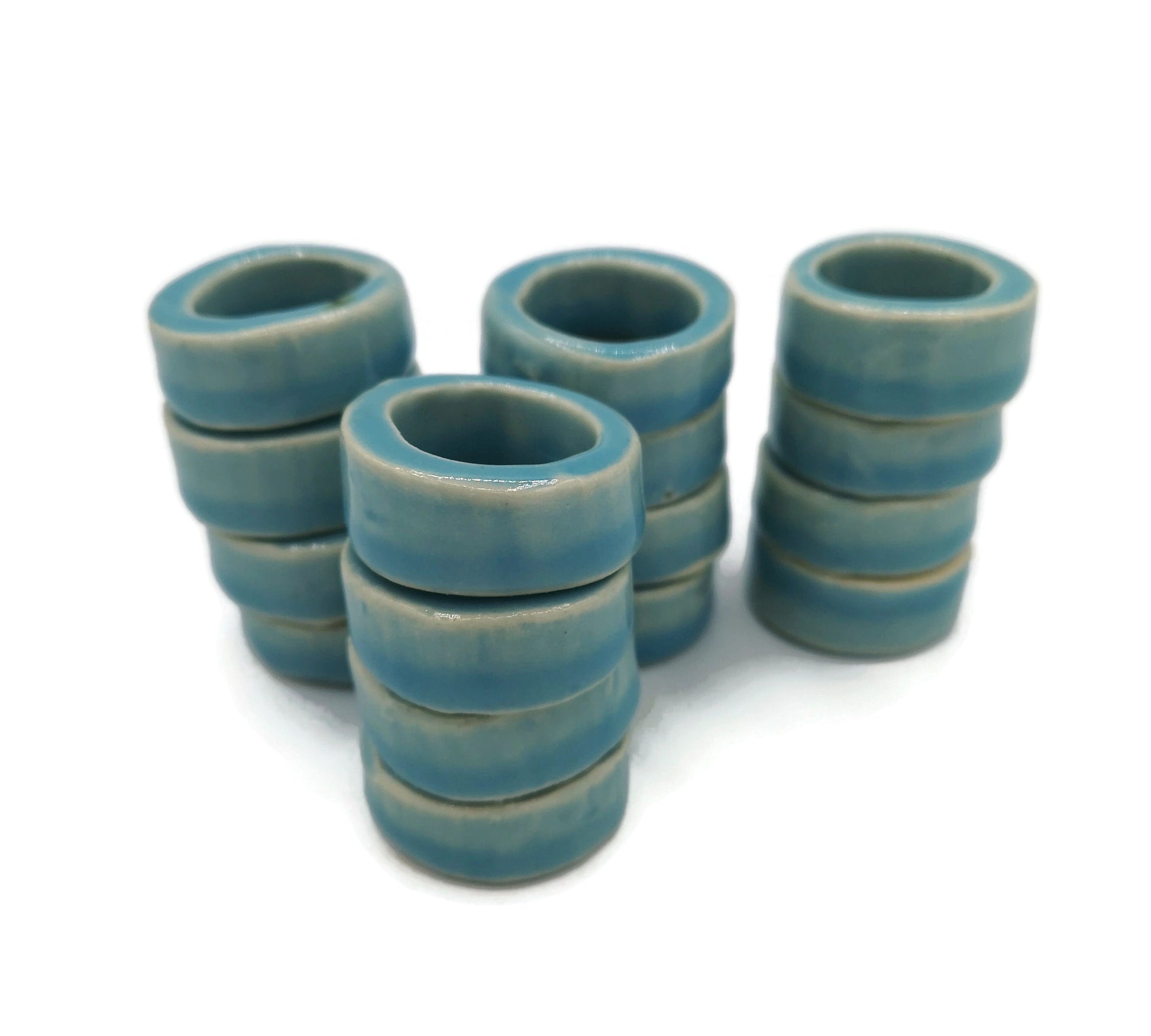 4Pc Large Hole Tube Beads, Macrame Ceramic Beads Decorative Big Dread Beads for Men - Ceramica Ana Rafael
