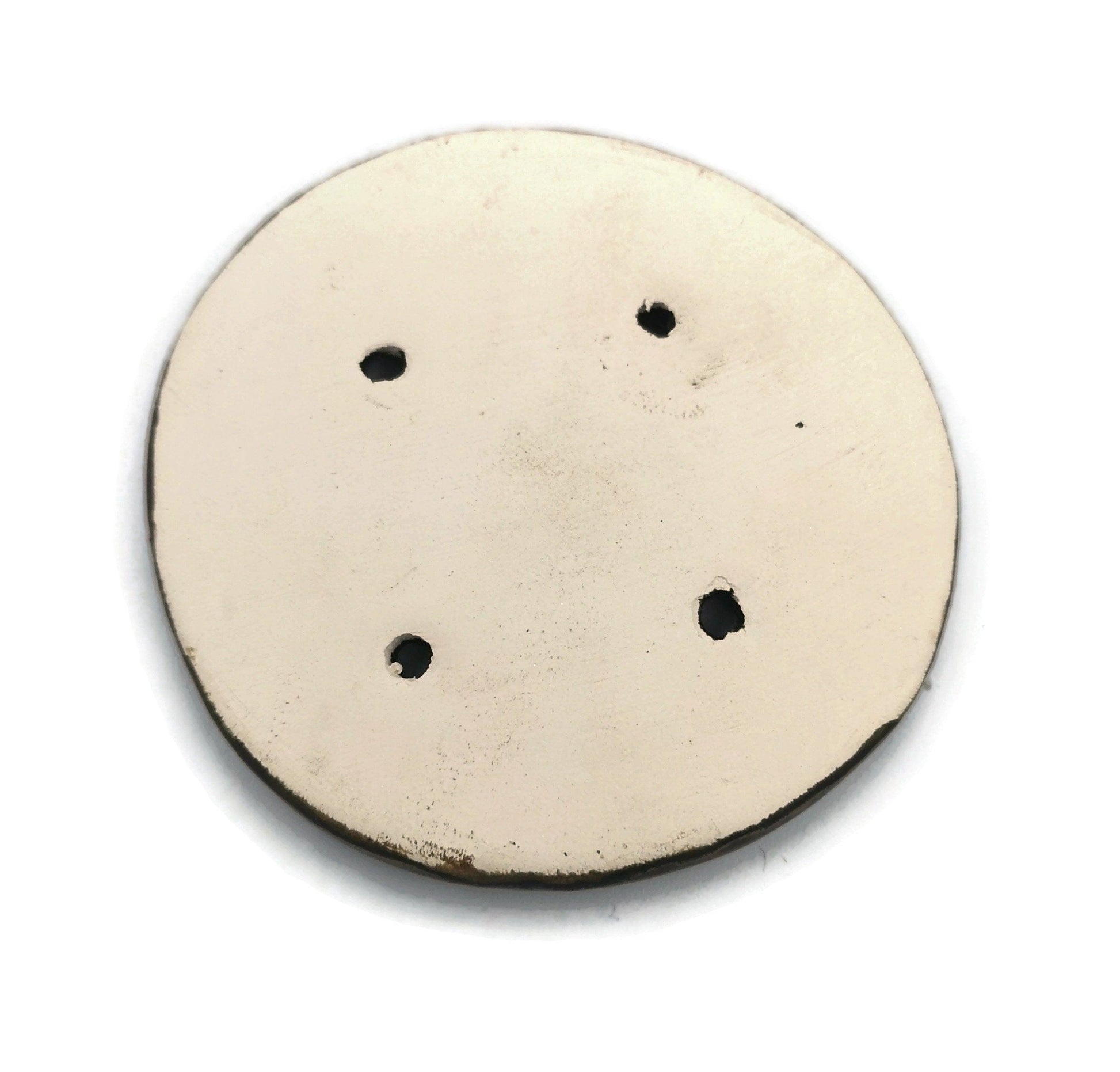 1Pc 65 mm Giant Sewing Buttons, Decorative Novelty Extra Large Buttons for Crafts, Handmade Ceramic Buttons for Coats, Jumbo Metallic Button - Ceramica Ana Rafael