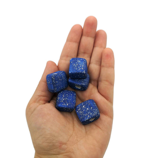 5Pc Handmade Ceramic Beads Jewelry Making, Unique Square Bead Unusual, ClayMacrame Beads Large Hole 5mm Dreadlock Beads - Ceramica Ana Rafael