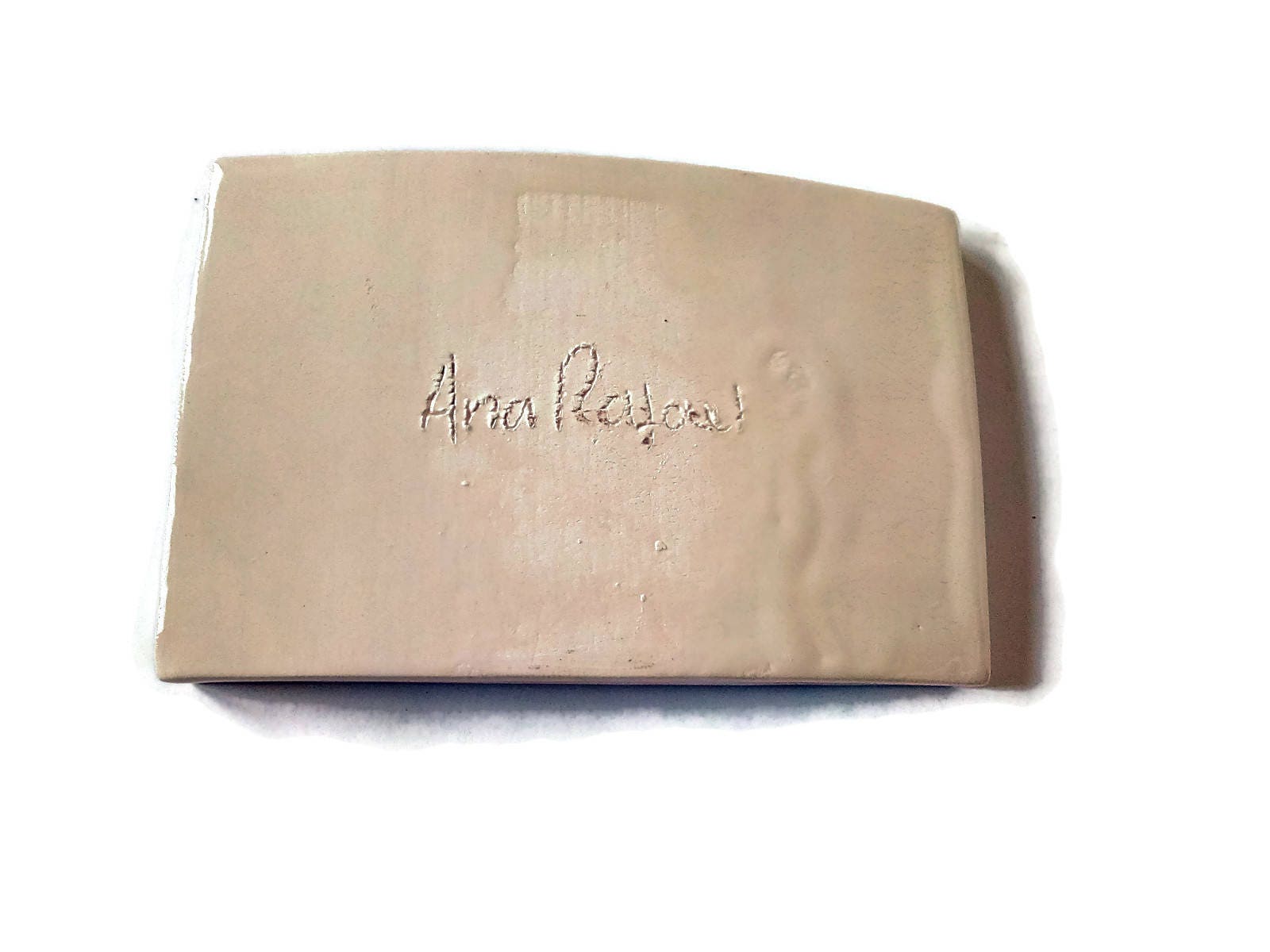 CLAY SOAP DISH with drain, rectangular soap dish for shower, self draining sponge holder, sustainable gift for her, shampoo bar holder - Ceramica Ana Rafael