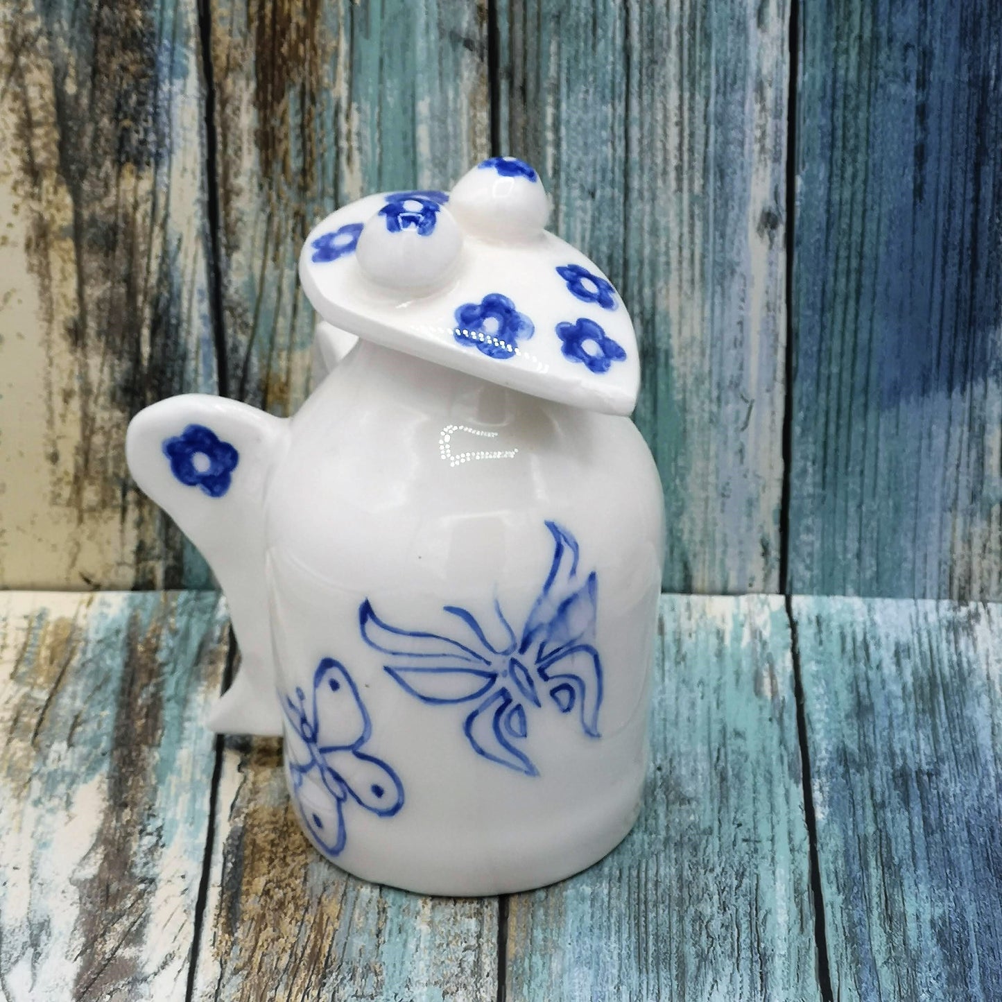 PITCHER WITH LID, Pottery Vase, Hand Painted Pitcher, Ceramic Jug, Iced Tea Pitcher, Small Pitcher, Ceramic Water Pitcher, Host Gift - Ceramica Ana Rafael