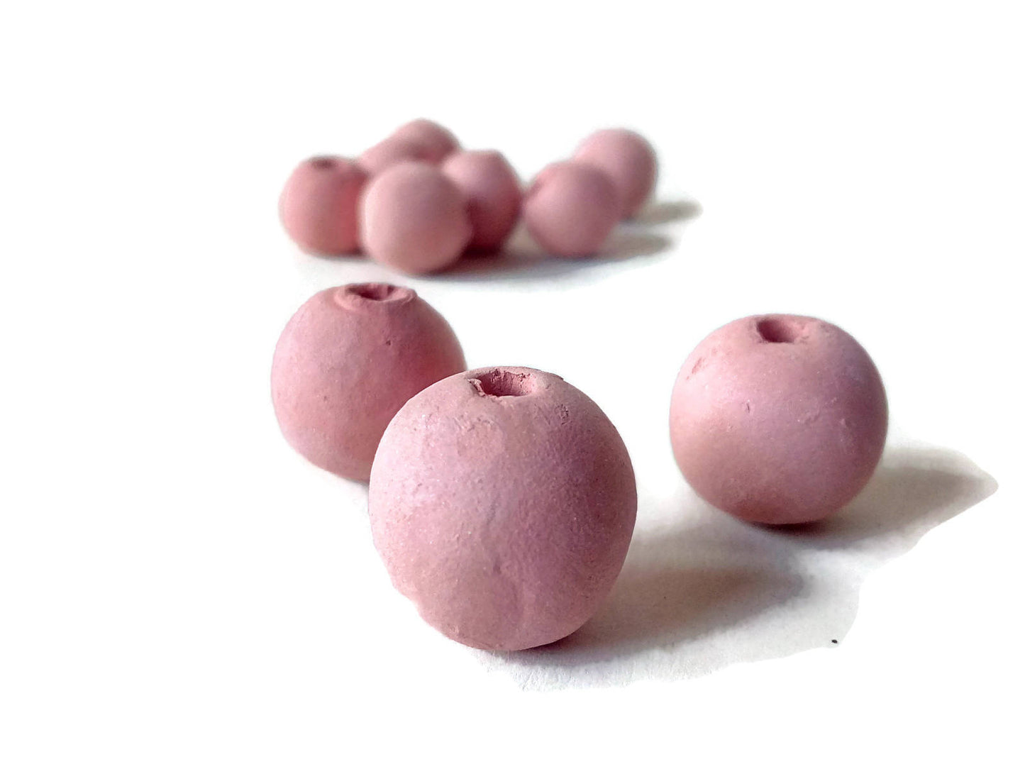 Clay Beads For Jewelry Making, Set Of 10 Handmade Macrame Beads Ceramic Trending Now, Best Sellers Round Bubblegum Beads Unique Porcelain - Ceramica Ana Rafael