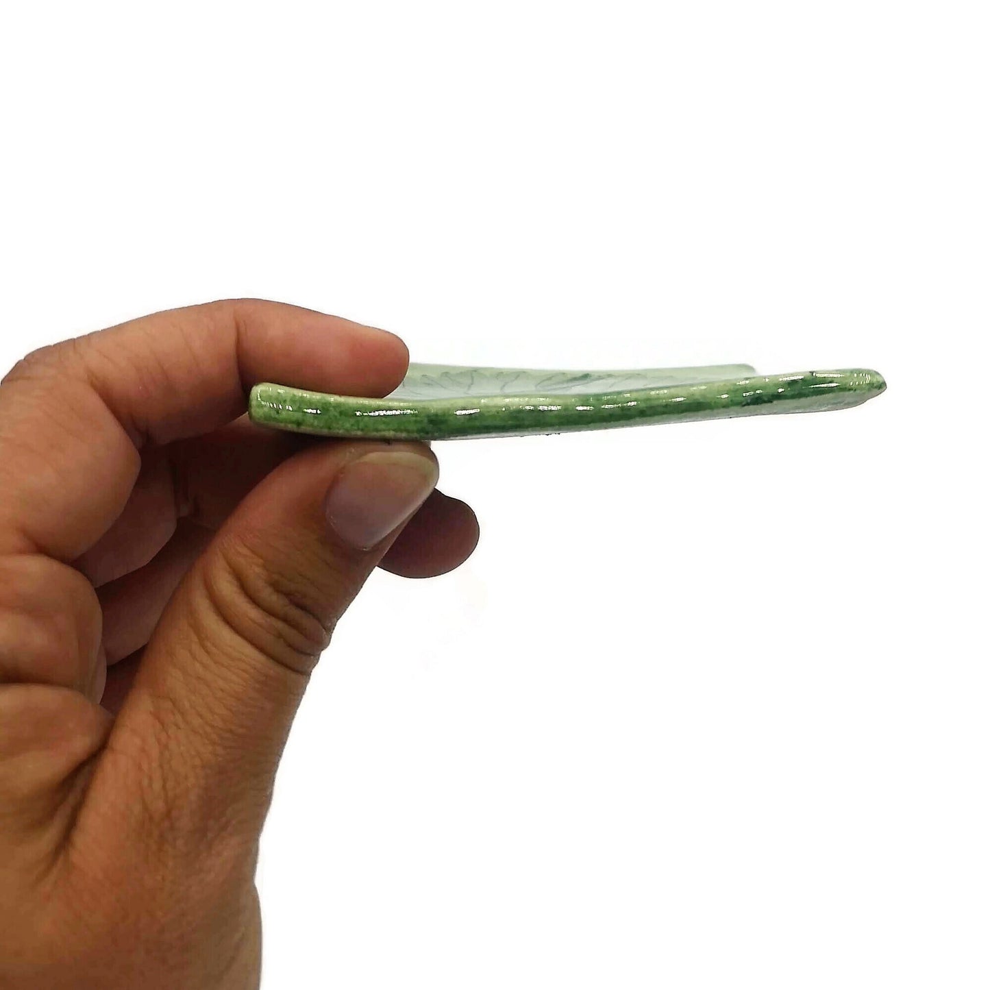 Ceramic candle holder, tealight holder, clay trinket dish, jewelry dish, square tea bag holder, small unique wedding favors - Ceramica Ana Rafael