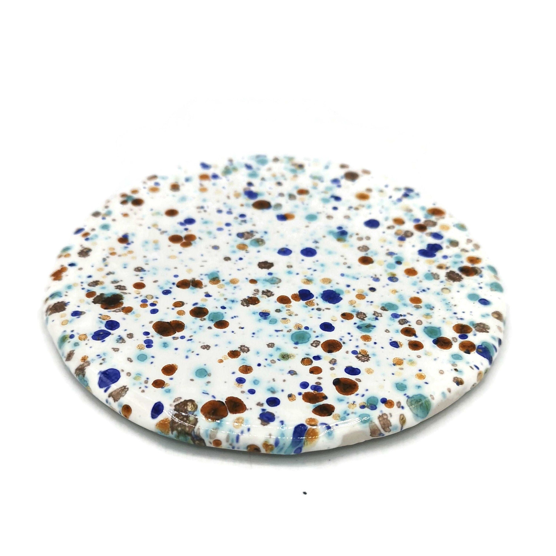 1Pc Large Handmade Ceramic Coasters Round, Funny Office Desk Accessories for Men, Best Gifts For Him, Cute Housewarming Gift First Home