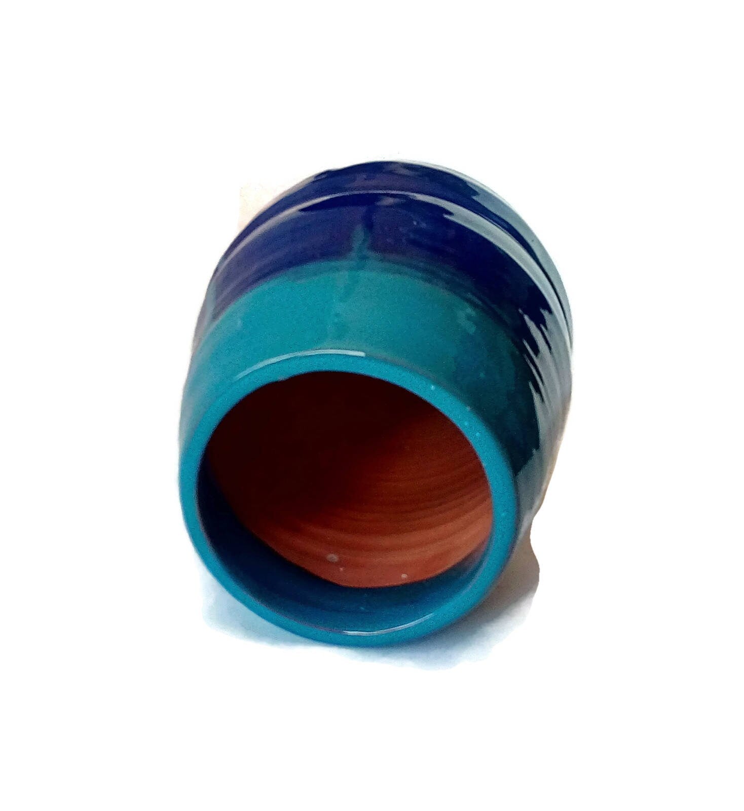 Blue Handmade Ceramic Vase, Large Utensil Holder, Modern Kitchen Utensil Organizer, Custom Wedding Gift, Tall Ceramic Planter Cache Pot - Ceramica Ana Rafael