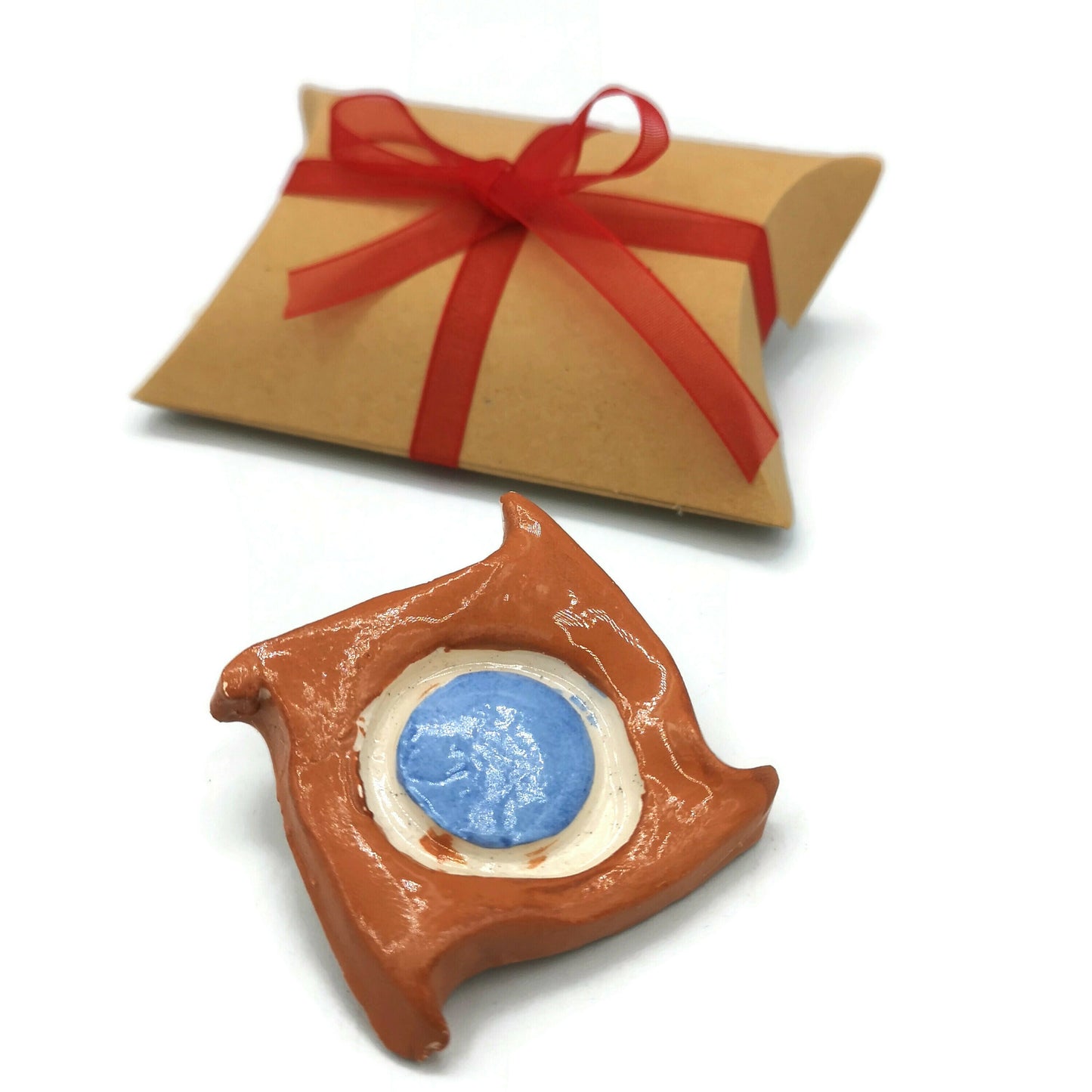 Black or Red Handmade Ceramic Brooch With Irregular Shape, Unique Brooch For Women, Hand Painted Clay Scarf Brooch Gift For Wife - Ceramica Ana Rafael