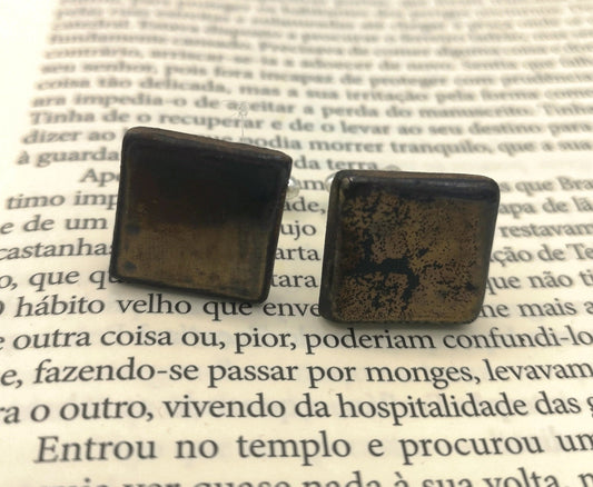 Handmade ceramic gold cufflinks for dad, 9th anniversary gift for husband, Fathers Day Gift From Daughter, Step Dad Gift - Ceramica Ana Rafael