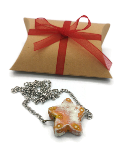 Boho Choker Necklace Pendant For Women, Large Star Necklace, Mothers Day Gift From Daughter, Gift For Her - Ceramica Ana Rafael