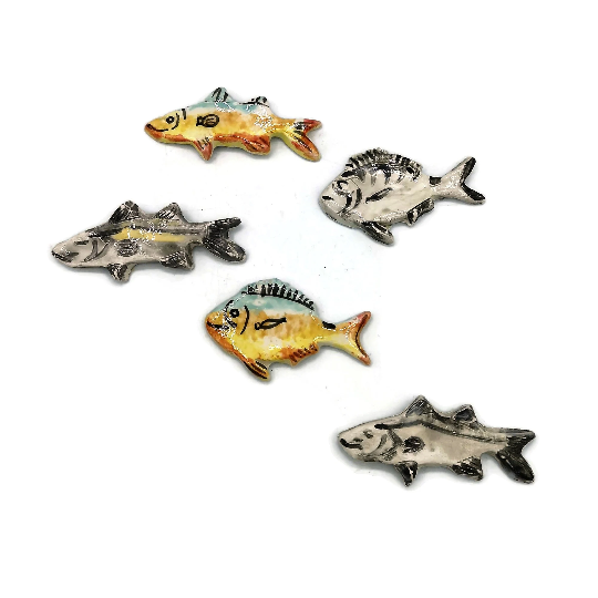 Handmade Ceramic Fish Magnet, Refrigerator Magnet, Beach Fridge Magnet Cute For Decoration, Housewarming Gift First Home - Ceramica Ana Rafael