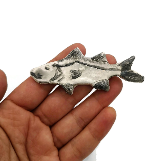 Handmade Ceramic Fish Magnet, Refrigerator Magnet, Beach Fridge Magnet Cute For Decoration, Housewarming Gift First Home - Ceramica Ana Rafael