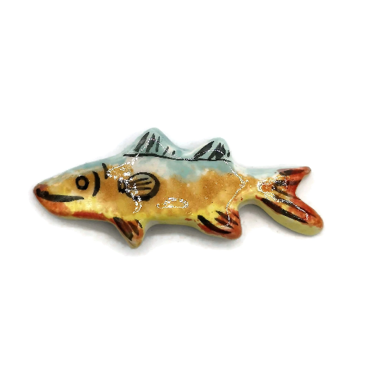 Handmade Ceramic Fish Magnet, Refrigerator Magnet, Beach Fridge Magnet Cute For Decoration, Housewarming Gift First Home - Ceramica Ana Rafael