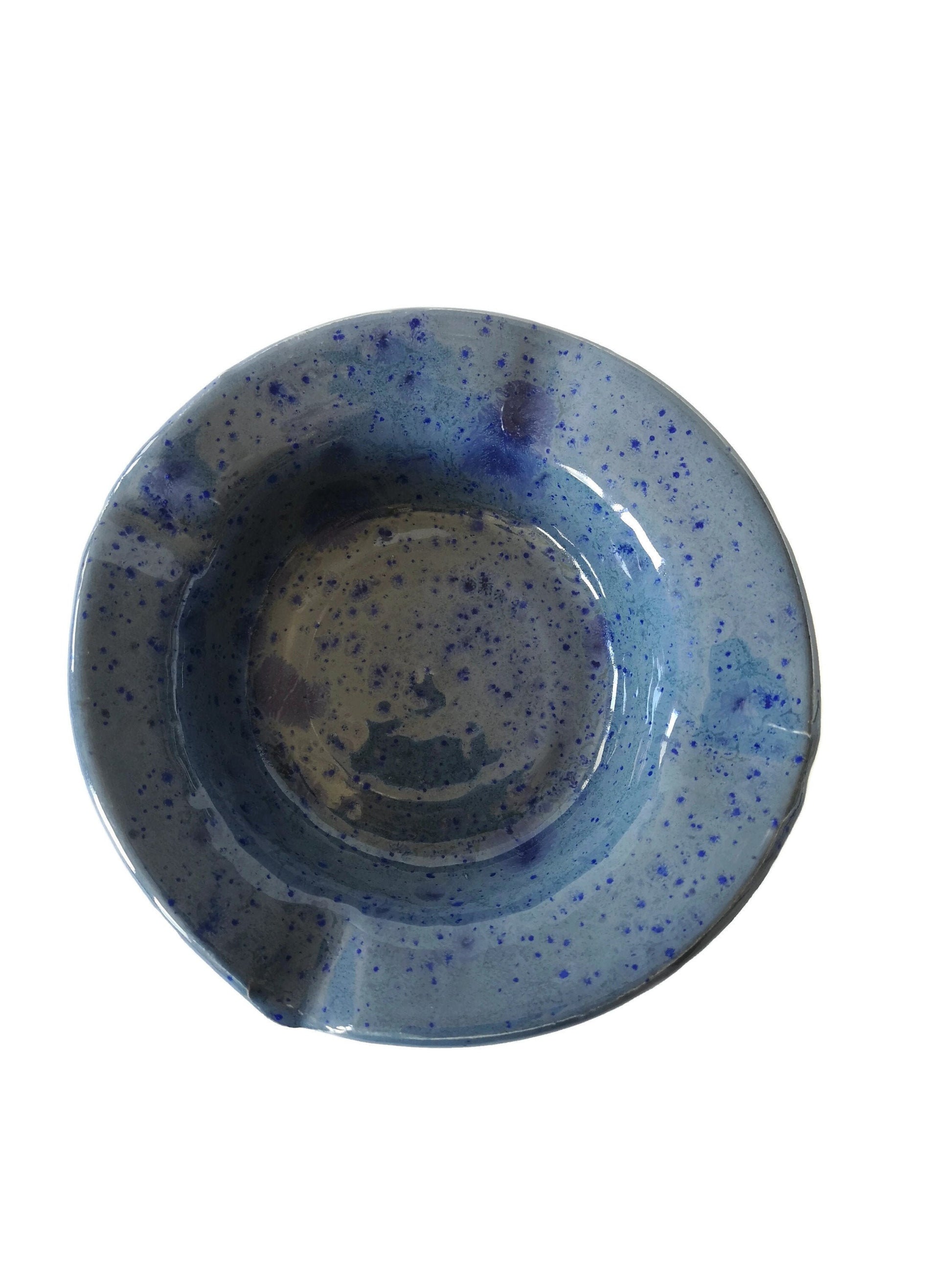CERAMIC ASHTRAY, MODERN Ashtray, Handmade Dark Blue Pottery Cigar Ashtray - Ceramica Ana Rafael