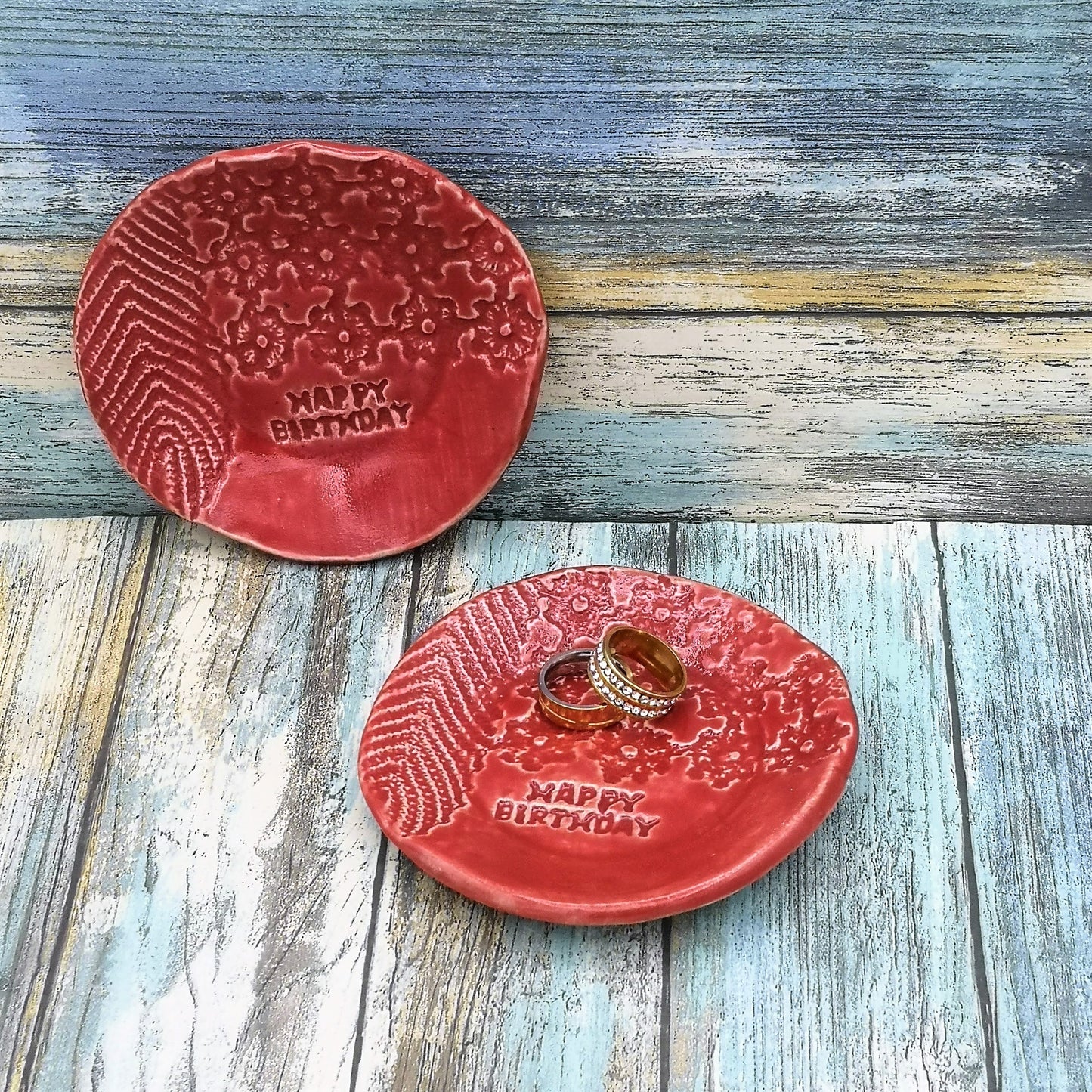 Ring Holder Dish, Key Dish, Best Gifts For Her, Happy Birthday Plate, Small Ring Tray Mom Birthday Gift From Daughter - Ceramica Ana Rafael