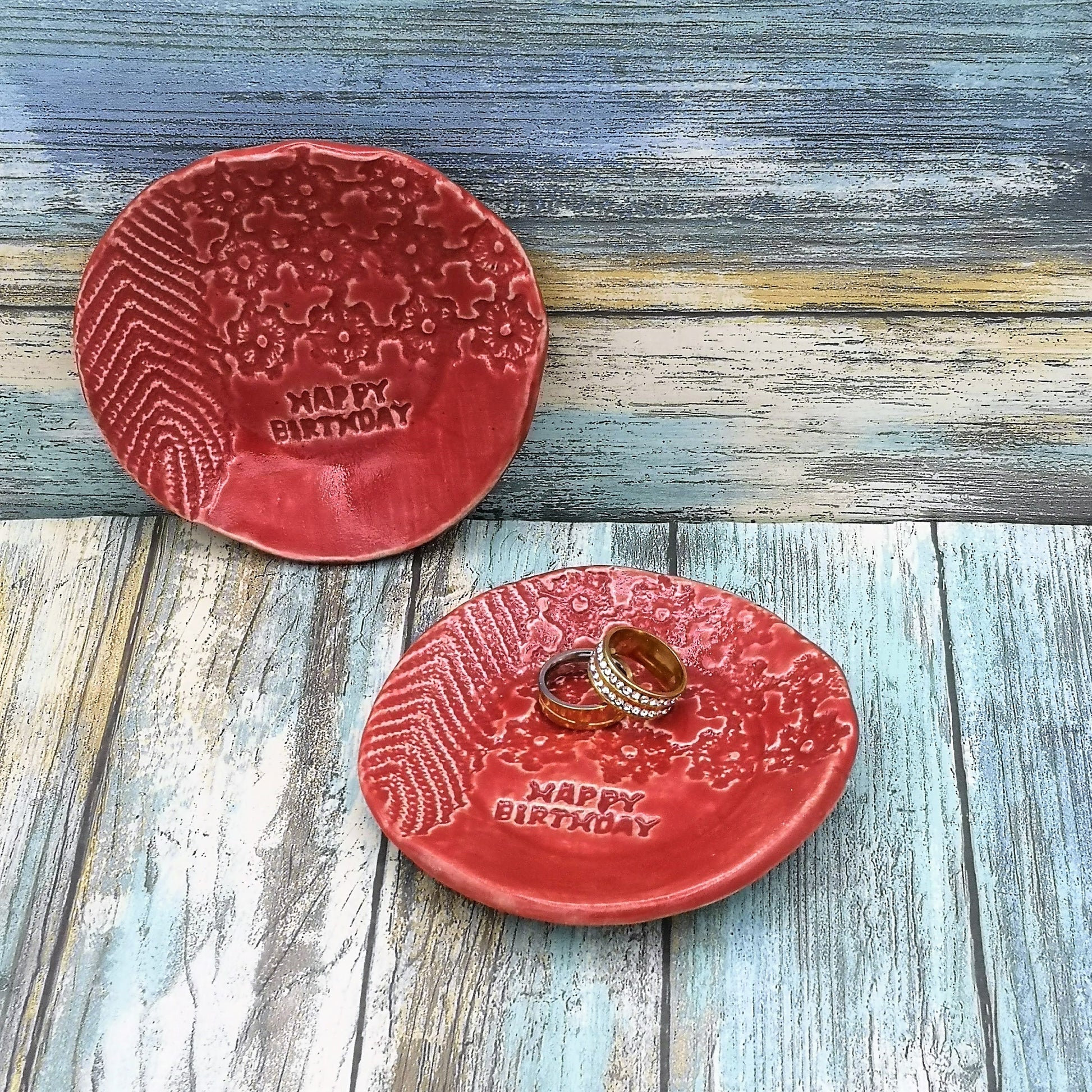 Ring Holder Dish, Key Dish, Best Gifts For Her, Happy Birthday Plate, Small Ring Tray Mom Birthday Gift From Daughter - Ceramica Ana Rafael